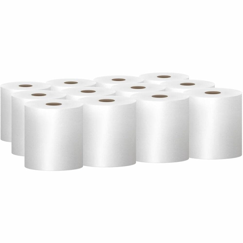 Kimberly-Clark 01040 White Scott Hard Roll Towels, 8.0" W x 800' L (Pack of 12)