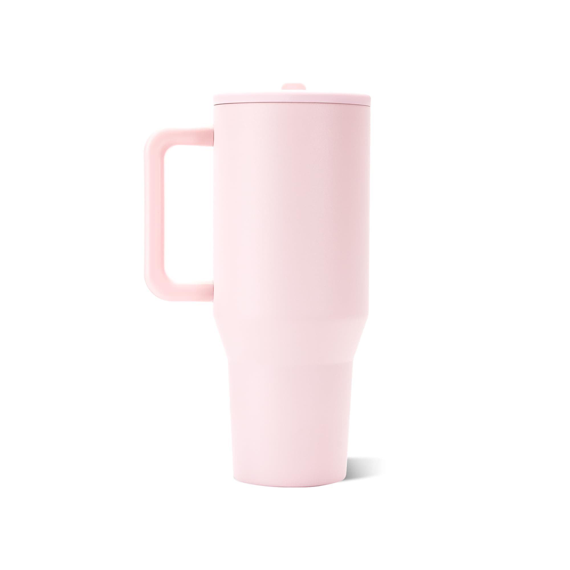 HydroJug Traveler 40oz, Insulated Tumbler with Handle & Straw, Pink Sand, view 2