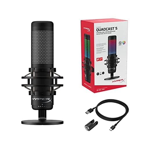 HyperX QuadCast S – RGB USB Condenser Microphone for PC, PS4, PS5 and Mac, Anti-Vibration Shock Mount, 4 Polar Patterns, Pop Filter, Gain Control, Gaming, Streaming, Podcasts, Twitch, YouTube, Discord, view 13