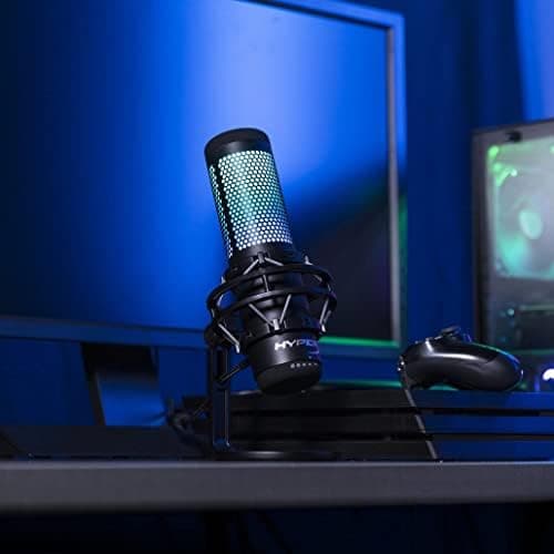 HyperX QuadCast S – RGB USB Condenser Microphone for PC, PS4, PS5 and Mac, Anti-Vibration Shock Mount, 4 Polar Patterns, Pop Filter, Gain Control, Gaming, Streaming, Podcasts, Twitch, YouTube, Discord, view 9