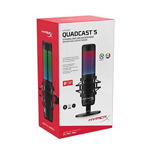HyperX QuadCast S – RGB USB Condenser Microphone for PC, PS4, PS5 and Mac, Anti-Vibration Shock Mount, 4 Polar Patterns, Pop Filter, Gain Control, Gaming, Streaming, Podcasts, Twitch, YouTube, Discord, view 11