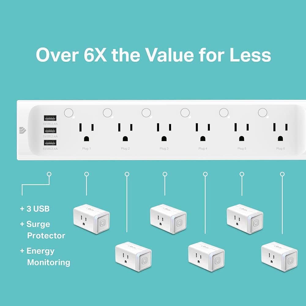 Kasa Smart Plug Power Strip HS300, Smart Outlet, No Hub Required, view 4