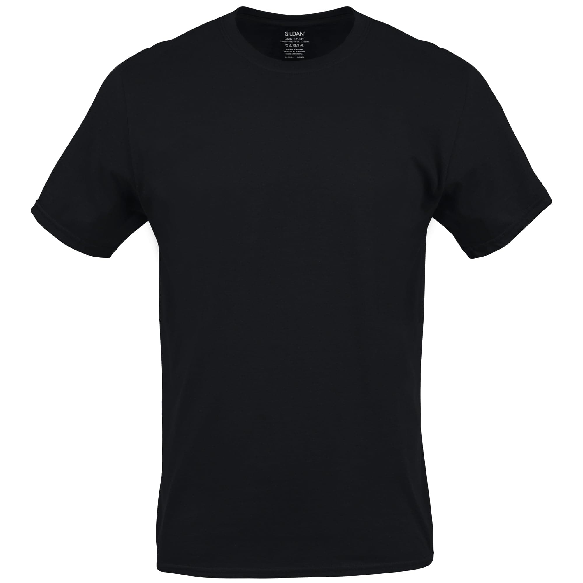 Gildan Men's Crew T-Shirts, Multipack, Style G1100, Black (6-Pack), 2X-Large, view 5