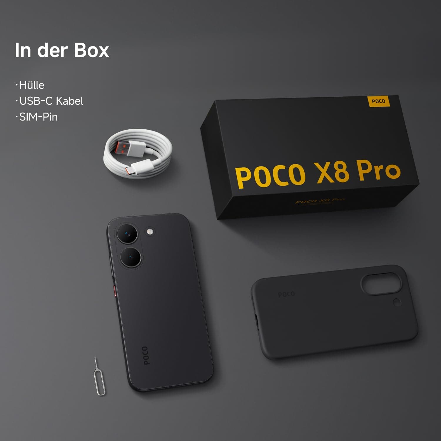 XIAOMI Poco X8 Pro Smartphone 8GB+256GB, Dimensity 8500-Ultra Prozessor, 6500mAh Akku, Ultra-helles AMOLED Display, 50MP Sony IMX882 Hauptkamera mit OIS, Schwarz, 3 Jahre Garantie, view 5