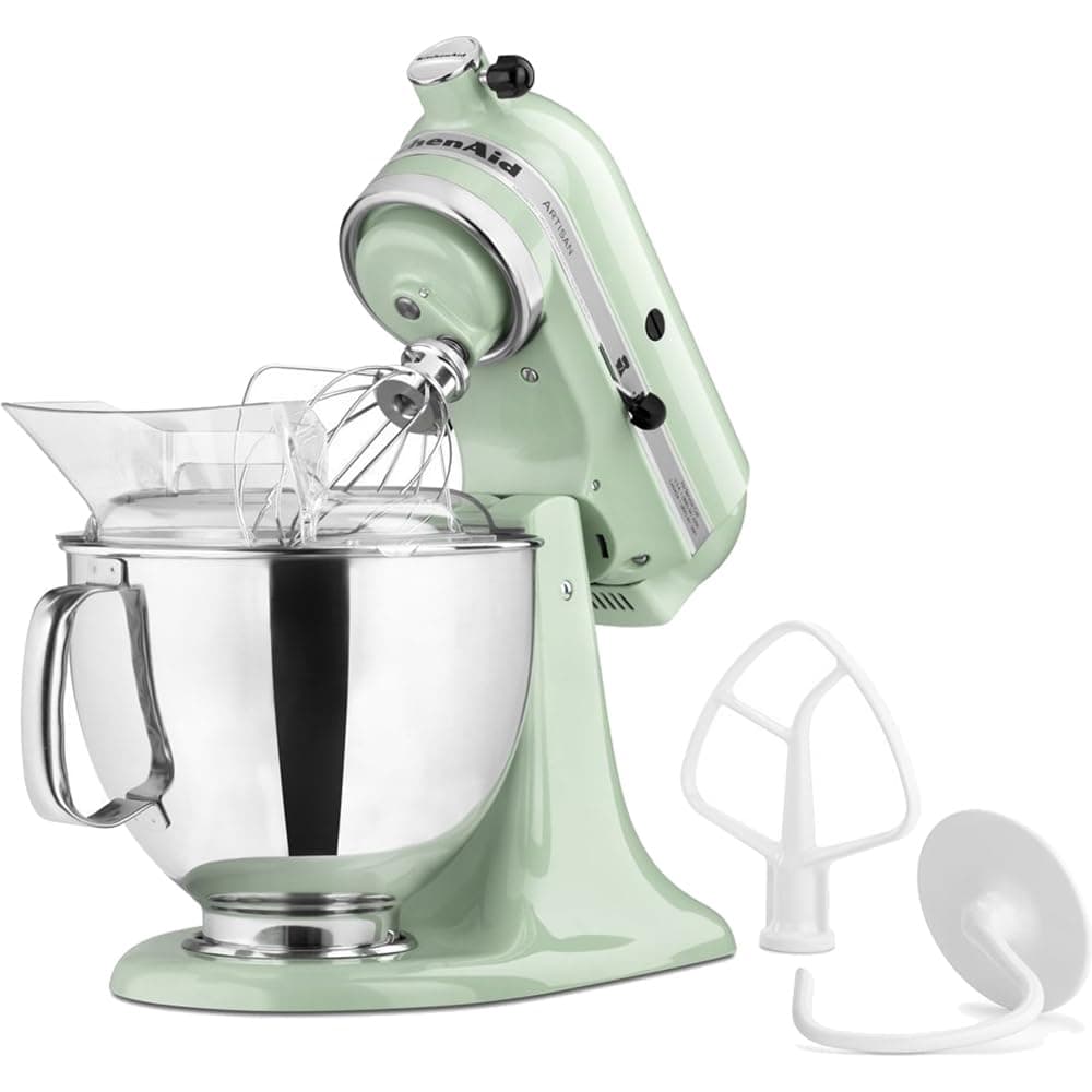 KitchenAid Artisan Series 5 Quart Tilt Head Stand Mixer with Pouring Shield KSM150PS, Pistachio Bundle with Deco Essentials Exclusive CPS 1 Year Extended Protection Pack, view 3