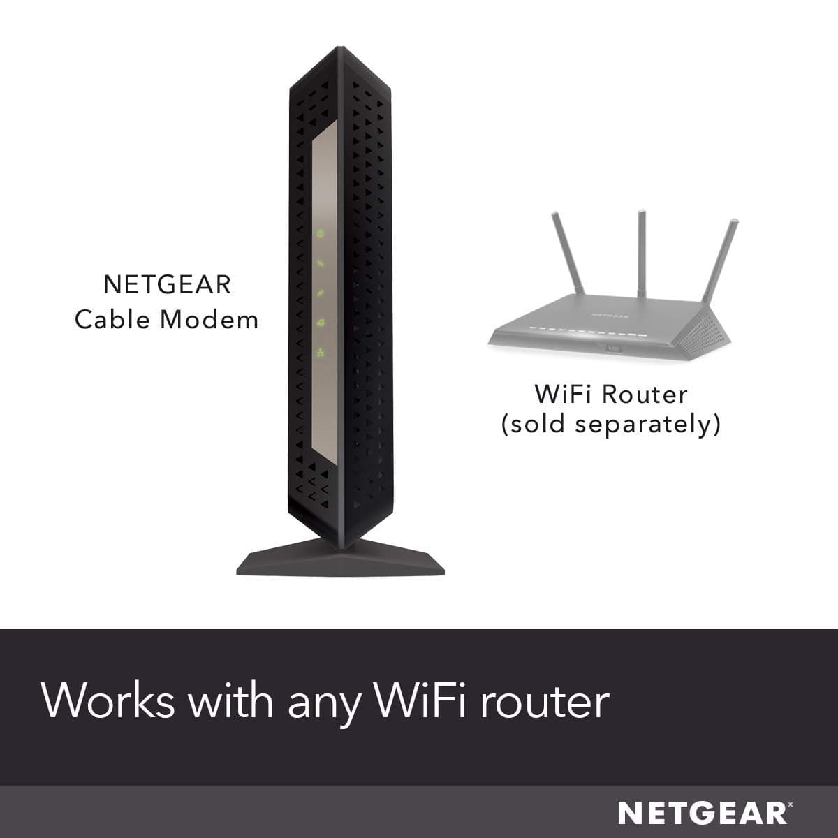 NETGEAR Cable Modem DOCSIS 3.1 (CM1000) Gigabit Modem, Compatible with All Major ISP Providers Including Xfinity, Spectrum, Cox, for Cable Plans Up to 1 Gbps,Black, view 2