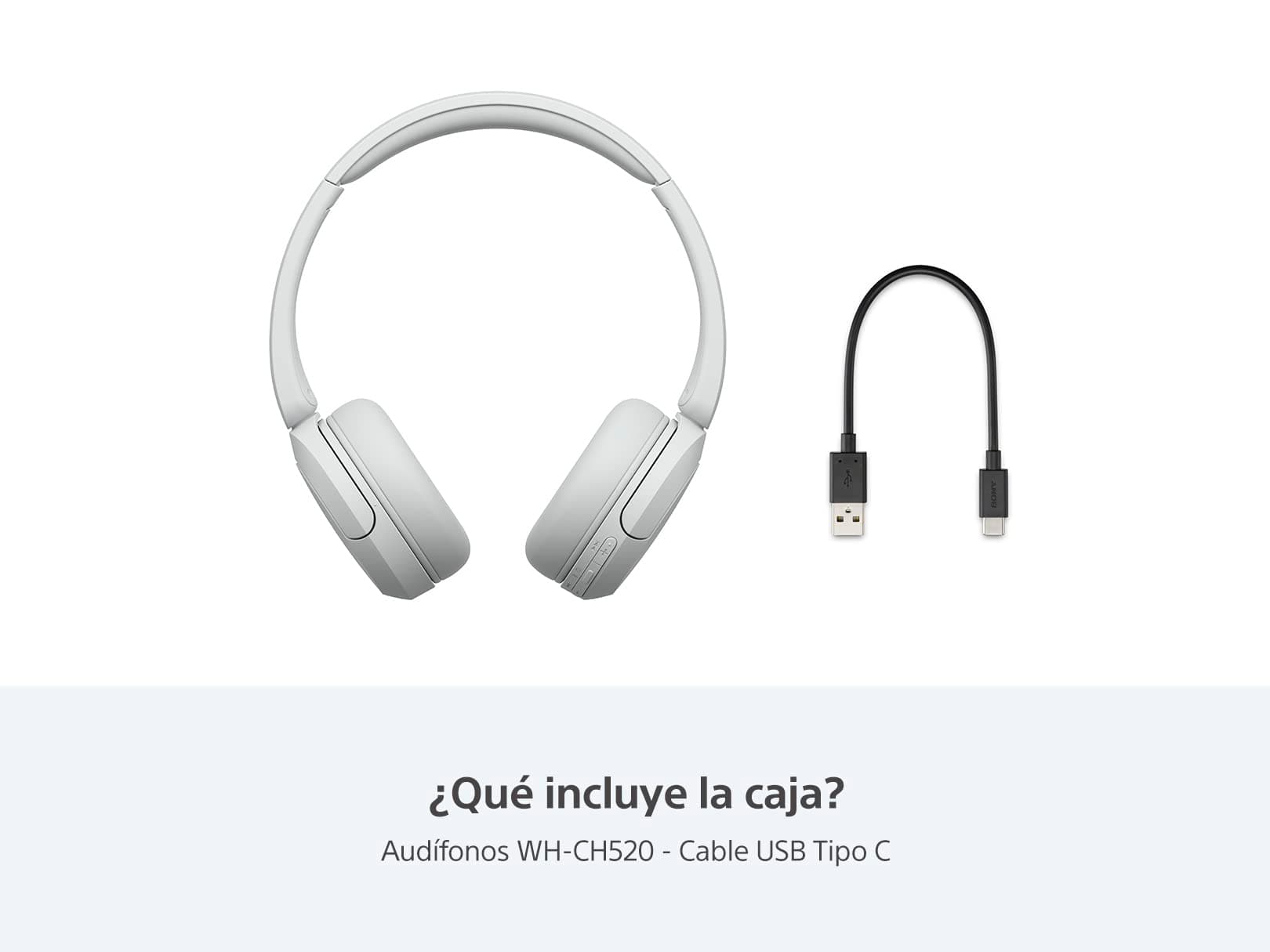 Sony WH-CH520 Wireless Bluetooth On-Ear Headphones with Microphone, Up to 50 Hours Battery Life with Quick Charge Function, Includes USB-C Charging Cable - White - International Version (No Warranty), view 9