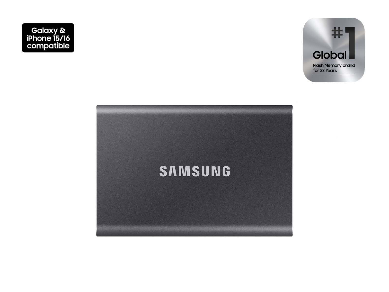 Samsung T7 Portable SSD 1TB Titan Gray, USB 3.2 Gen 2, Up to 1,050MB/s, view 2