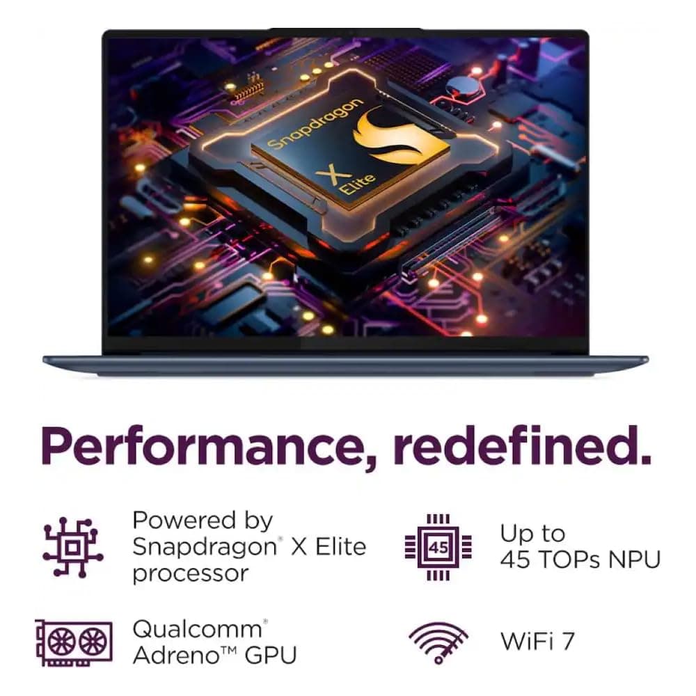 Lenovo Yoga Slim 7X Copilot PC Laptop 14.5" Touchscreen OLED 3K 1000 nits Display (Snapdragon X Elite X1E-78-100, 16GB LPDDR5X, 512GB SSD, Backlit KB, WiFi 7, Win 11 Pro) w/DKZ USB Port Expander, view 8