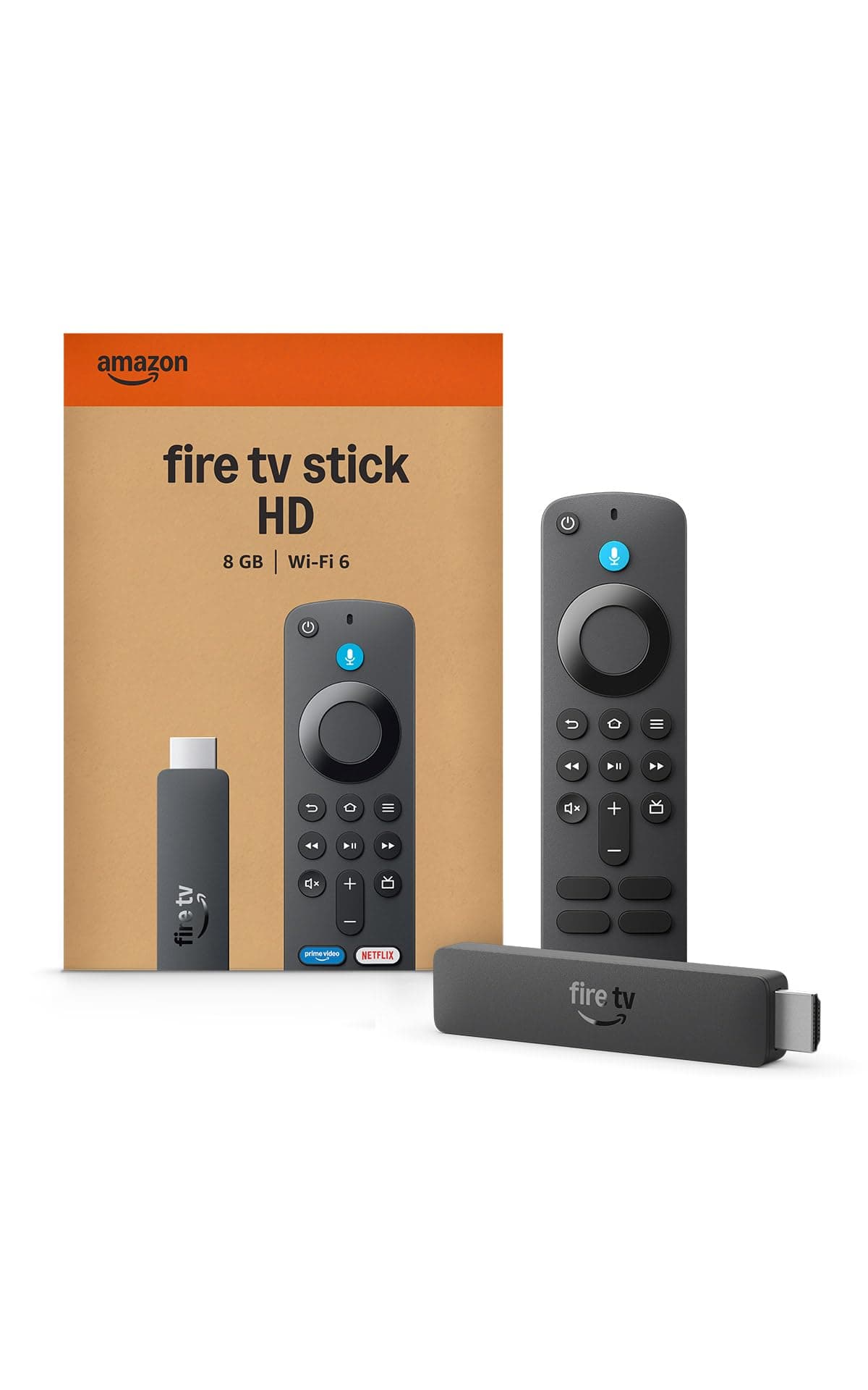 Amazon Fire TV Stick HD (newest model), free & live TV, Alexa Voice Remote, powered by the TV, effortless setup, find shows faster with Alexa+