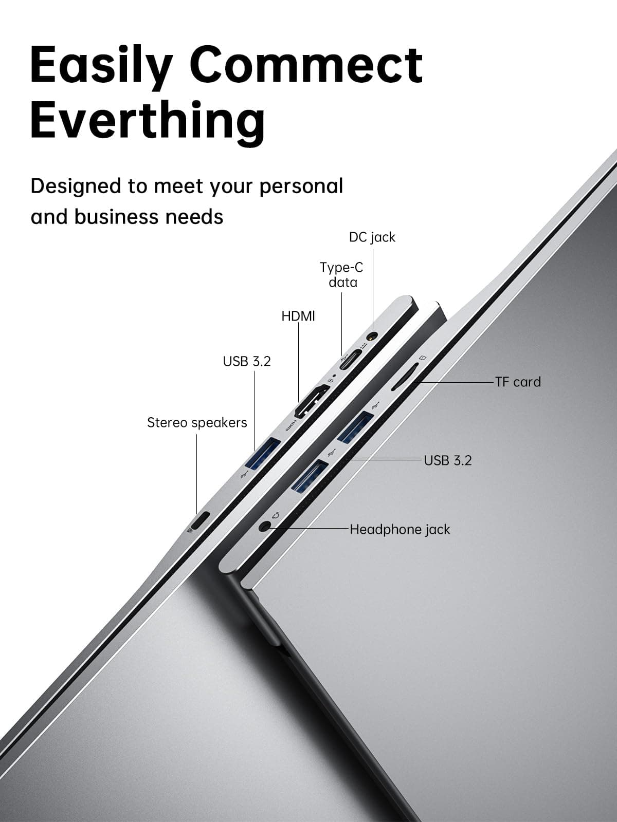 17.3 Inch Laptop with Windows11,Intel Quad-core Processor, 6000 mAh Battery, view 7