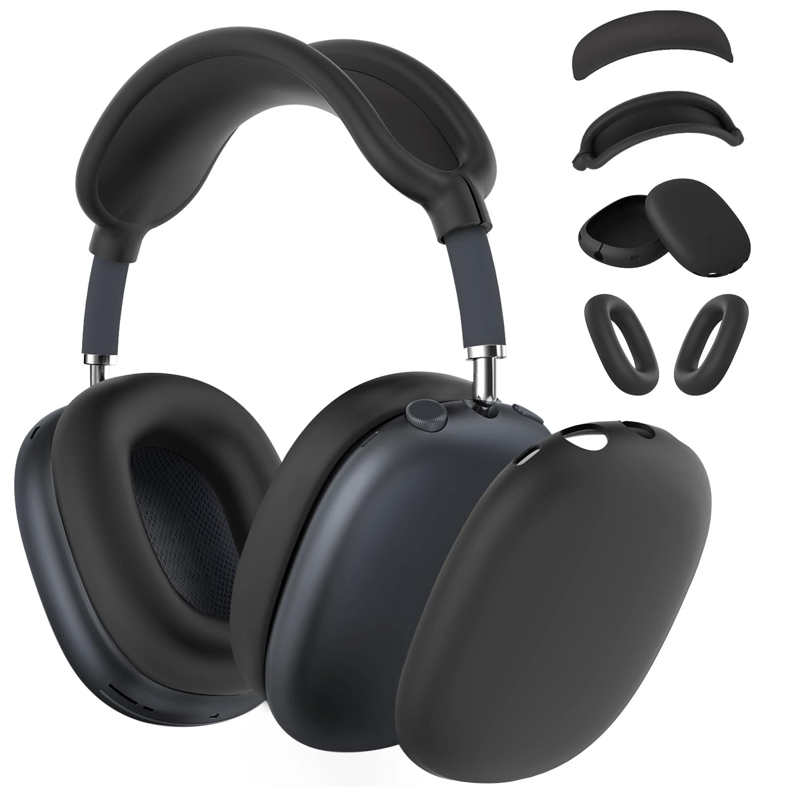 Silicone Case Cover for AirPods Max 2 / AirPods Max Headphones (Black)