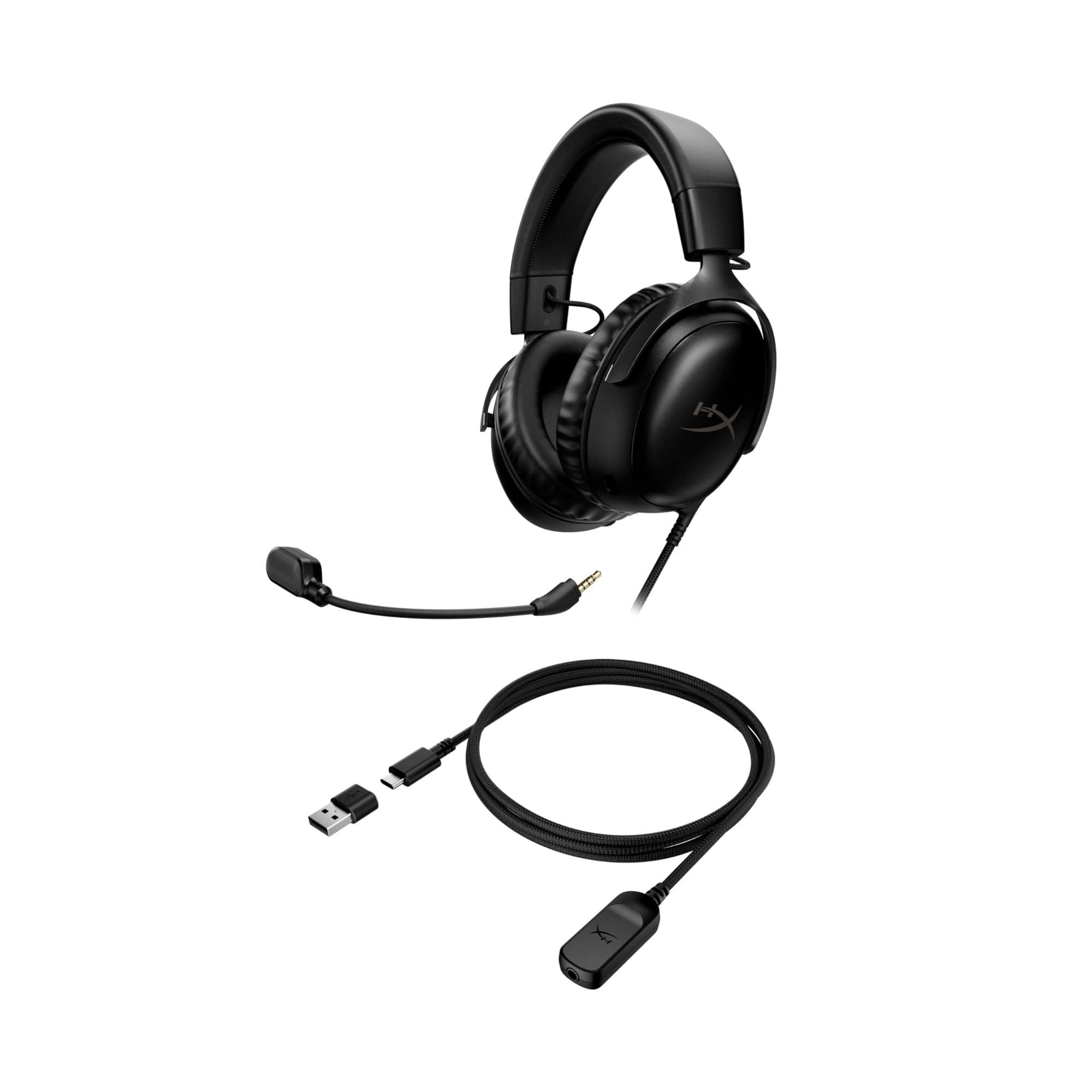 HyperX Cloud III – Wired Gaming Headset, PC, PS5, Xbox Series X|S, Angled 53mm Drivers, Spatial Audio, Memory Foam, Durable Frame, Ultra-Clear 10mm Mic, USB-C, USB-A, 3.5mm – Black, view 4