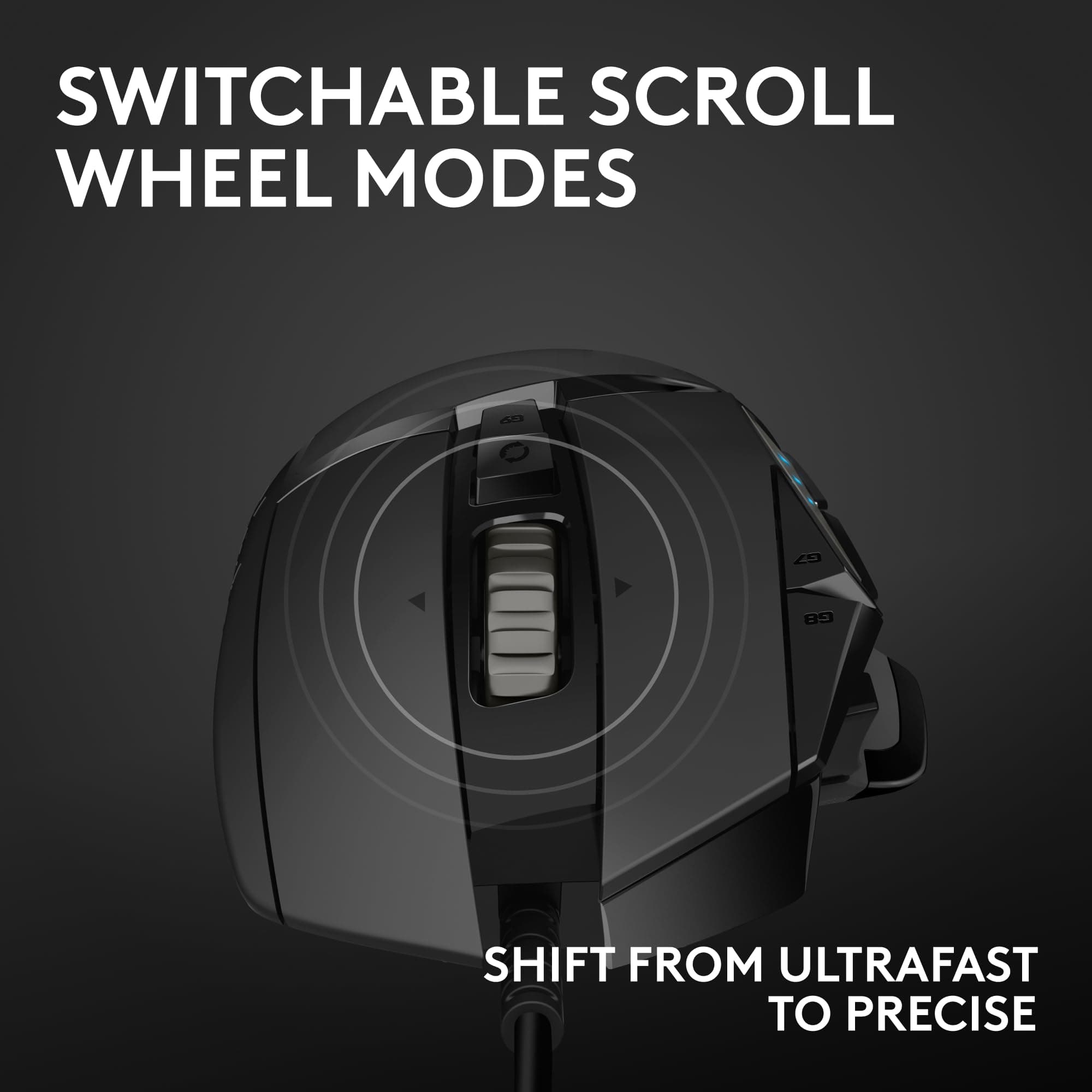 Logitech G502 Hero Wired Gaming Mouse - Black, view 7