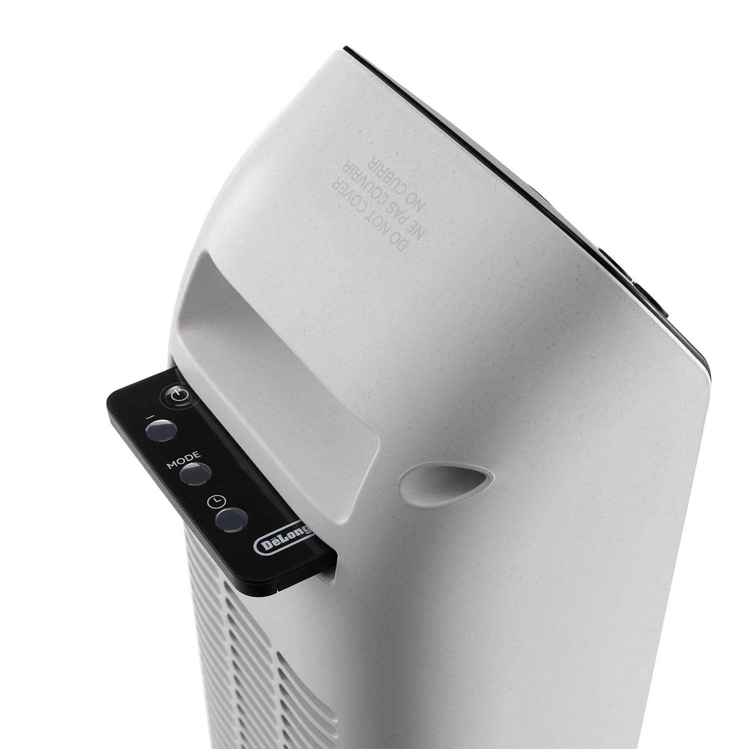 DeLonghi 1500w Ceramic Digital Tower Heater made with recycled materials and packaging, remote, ECO, oscillation, view 7