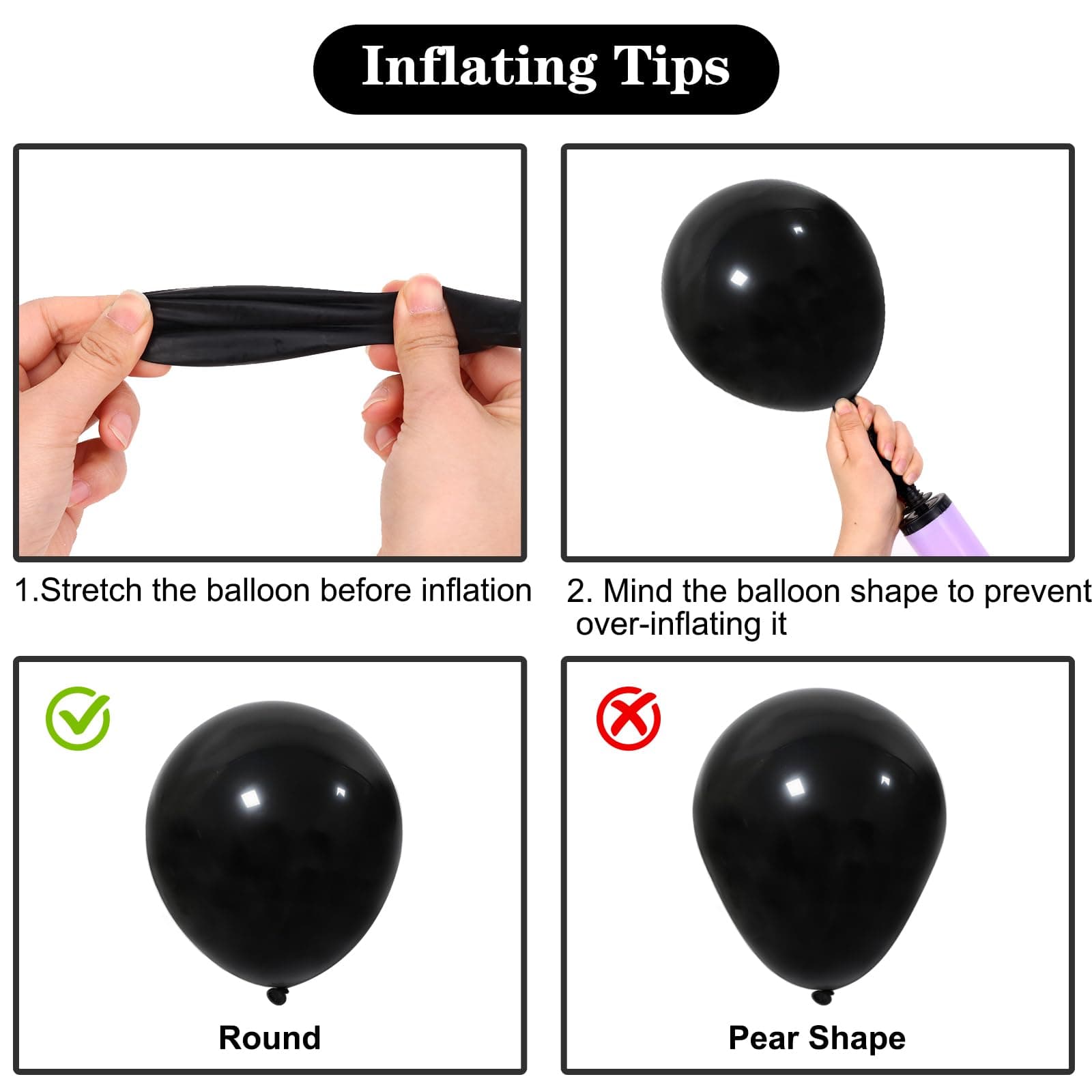 APLANET 150pcs Black Balloons Different Sizes 18 12 10 5 Inch, Latex Balloons for Black Themed Birthday Wedding Baby Shower Party, Black History Month, Grad Anniversary Supplies, Arch Kit Decoration, view 4