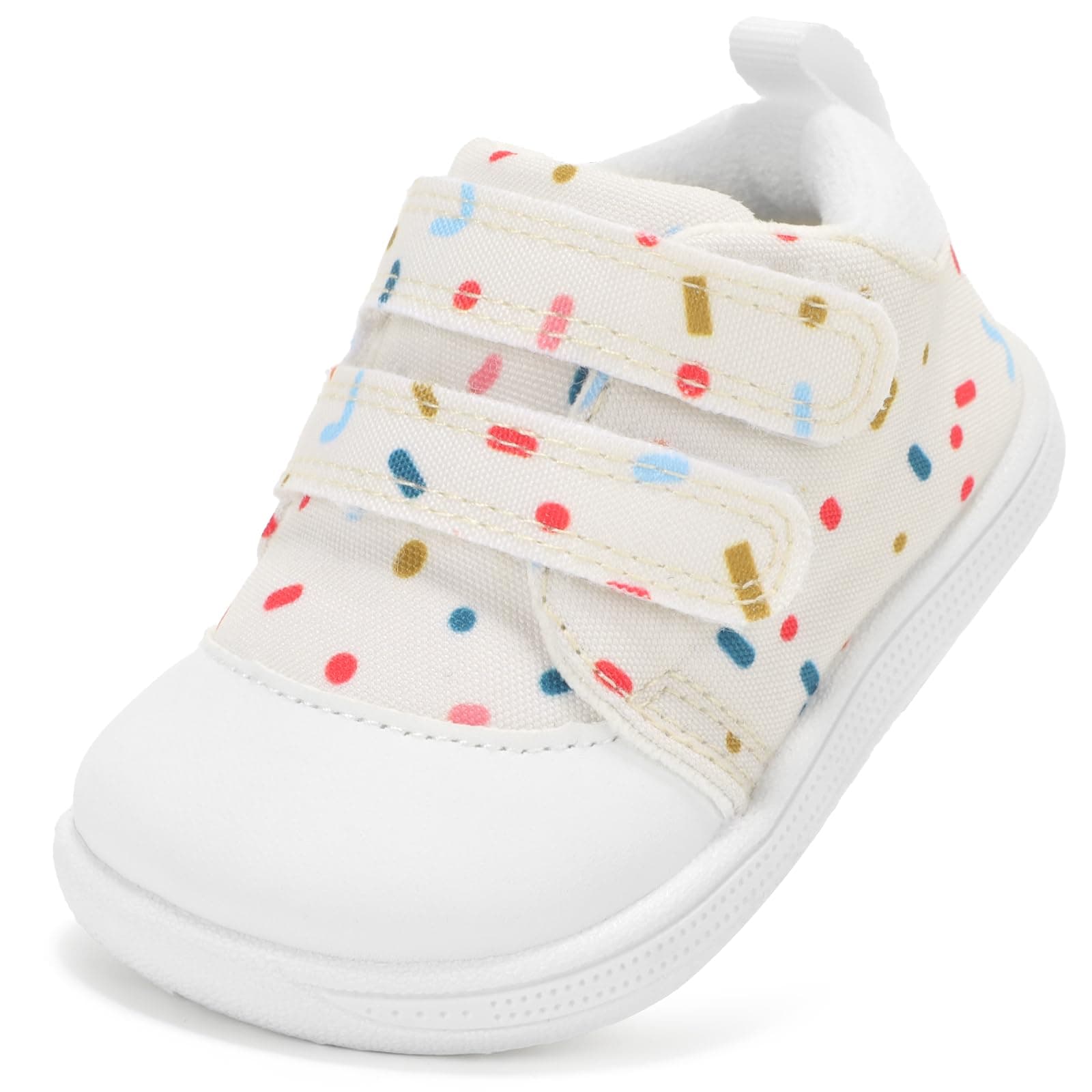 noorkiz Baby First Walking Shoes Wide Toe Box Barefoot Beige White Size 5