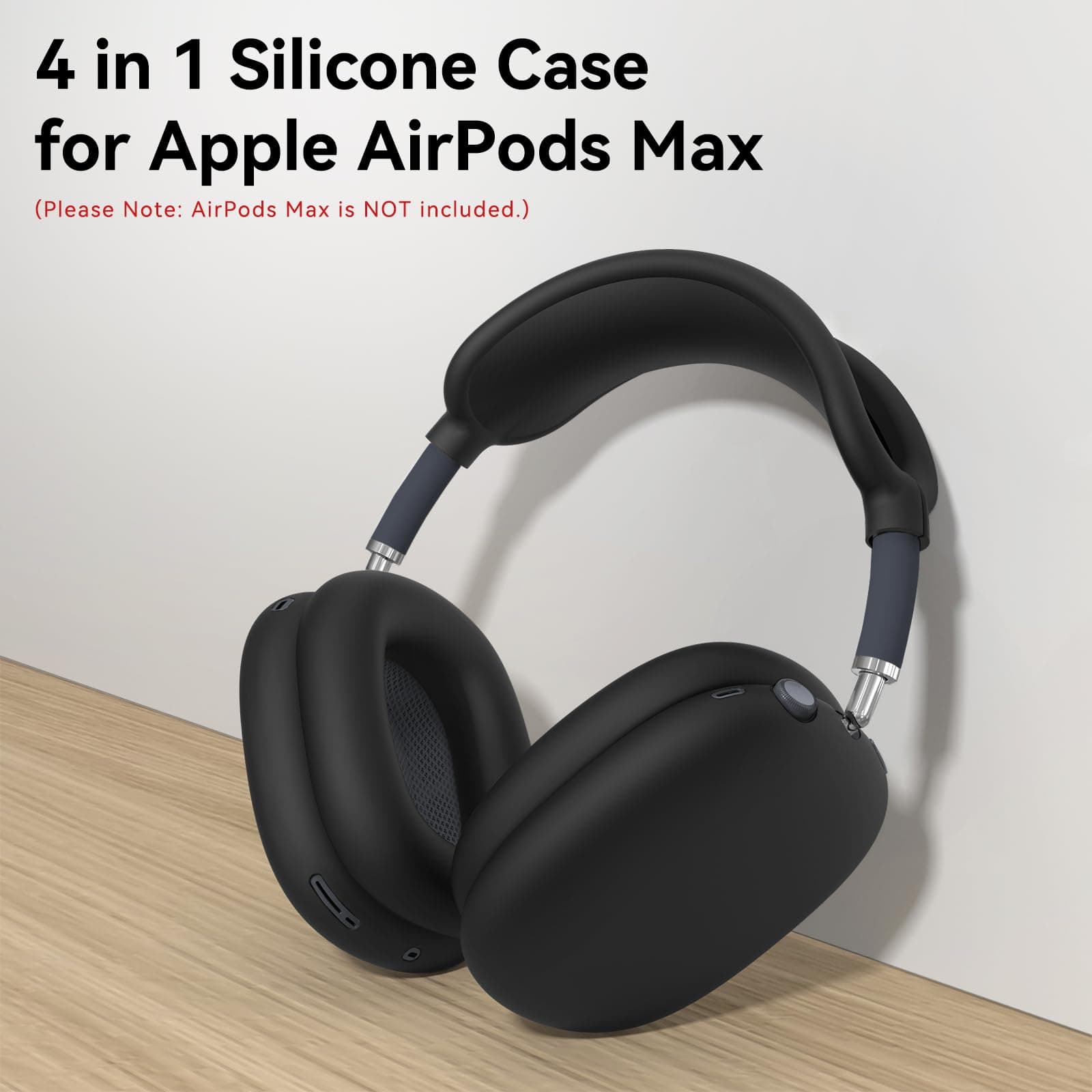 Silicone Case Cover for AirPods Max 2 / AirPods Max Headphones (Black), view 2