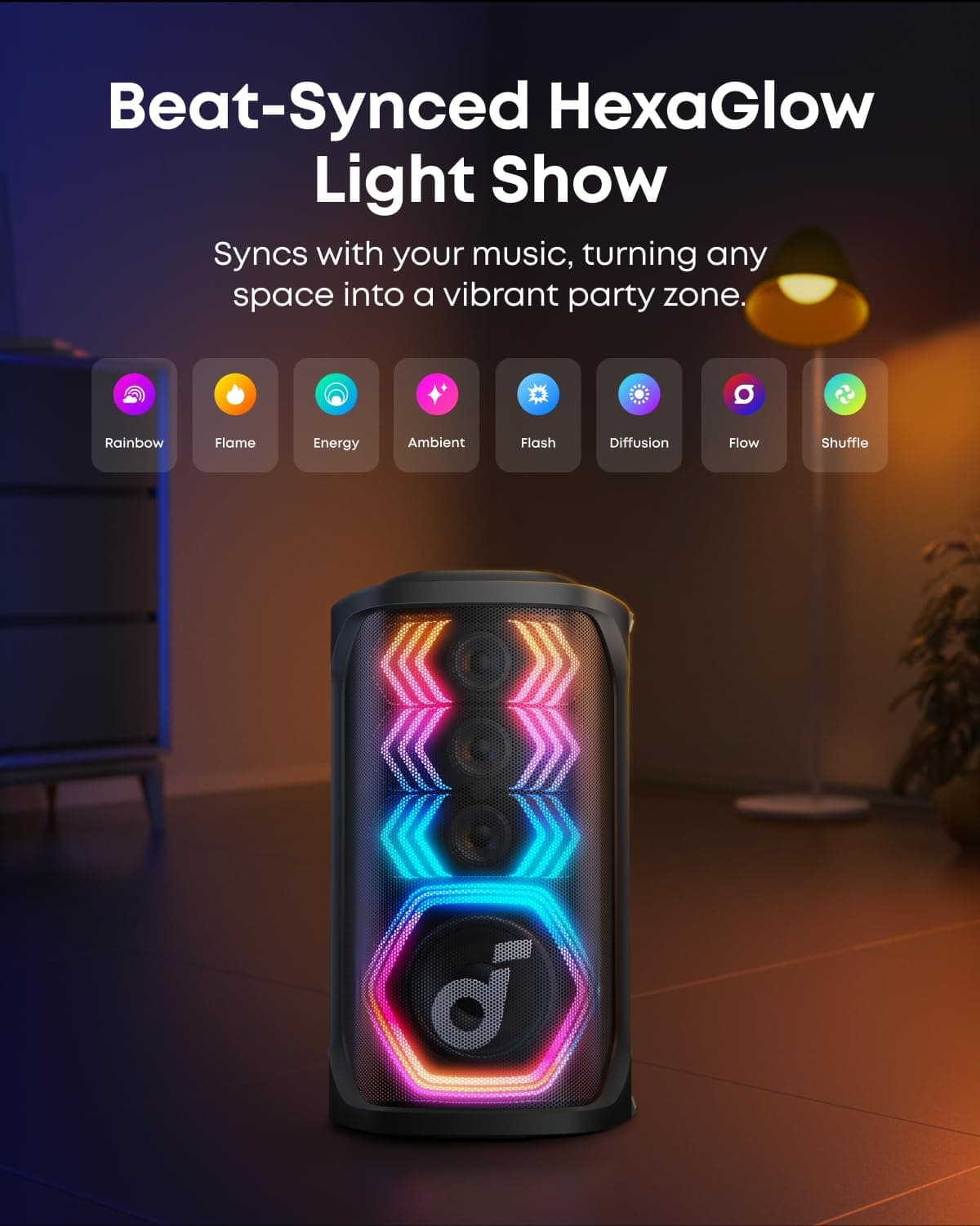 Soundcore Rave 3S AI Party Speaker by Anker, AI Vocal Removal, 200W Sound, view 5