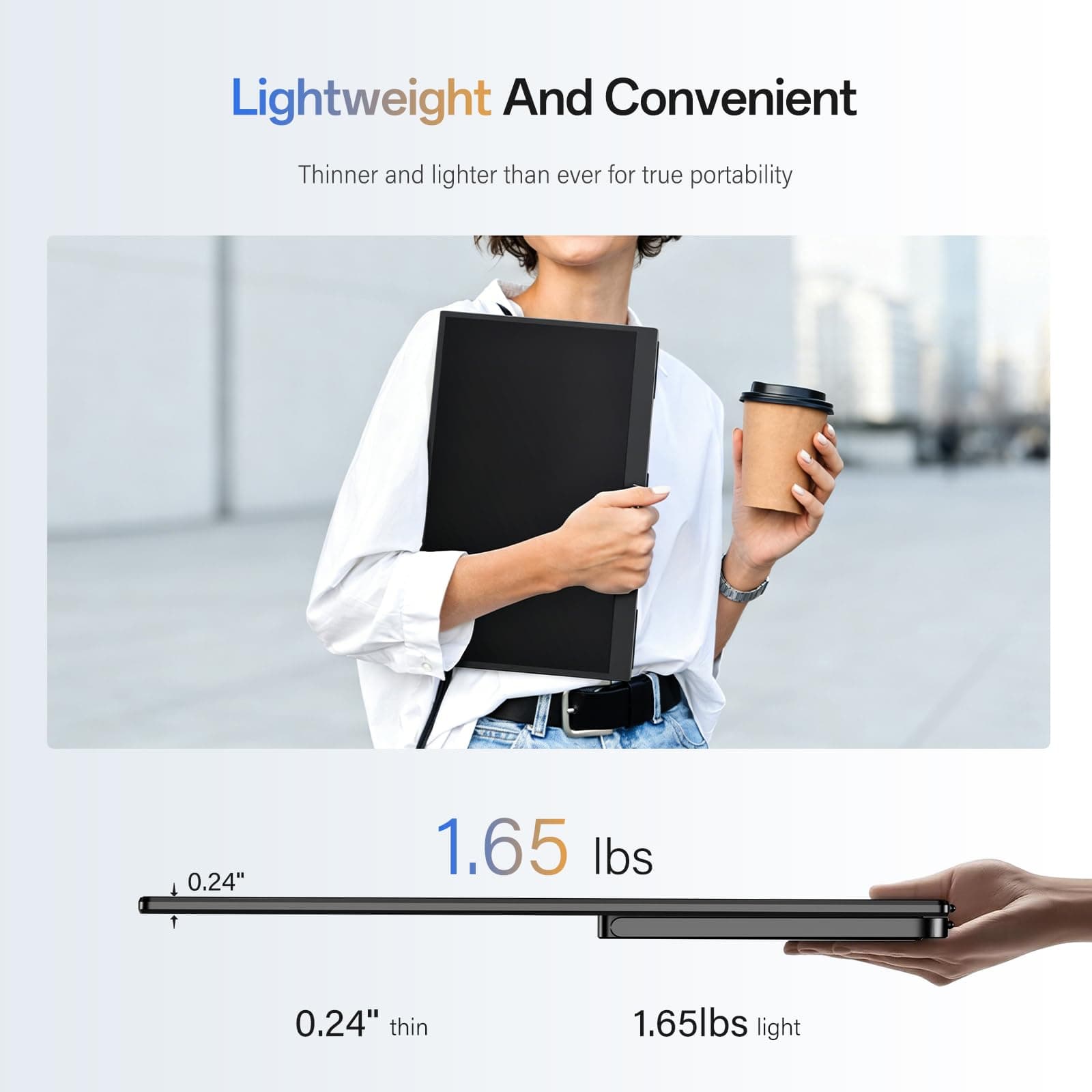 InnoView 2K Portable Monitor 15.6" QHD 100% sRGB, Built-in 180° Adjustable Stand Travel Monitor USB C Standard HDMI Ultra-Slim Portable Monitor for Laptop MacBook Phone PS5 Xbox Switch, view 6