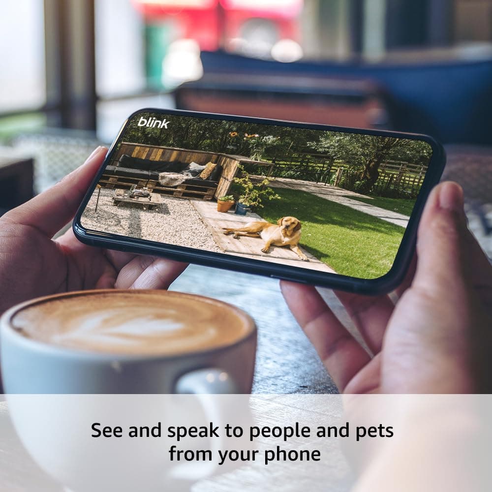 Blink Outdoor 4 – Wireless smart security camera, two-year battery life, 1080p HD day and infrared night live view, two-way talk. Sync Module Core included – 3 camera system, view 4