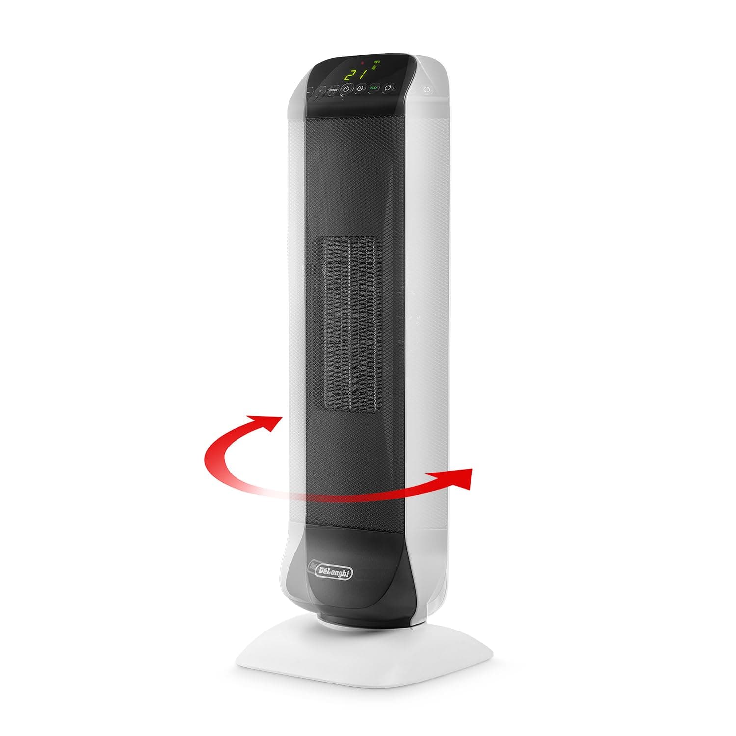 DeLonghi 1500w Ceramic Digital Tower Heater made with recycled materials and packaging, remote, ECO, oscillation, view 6