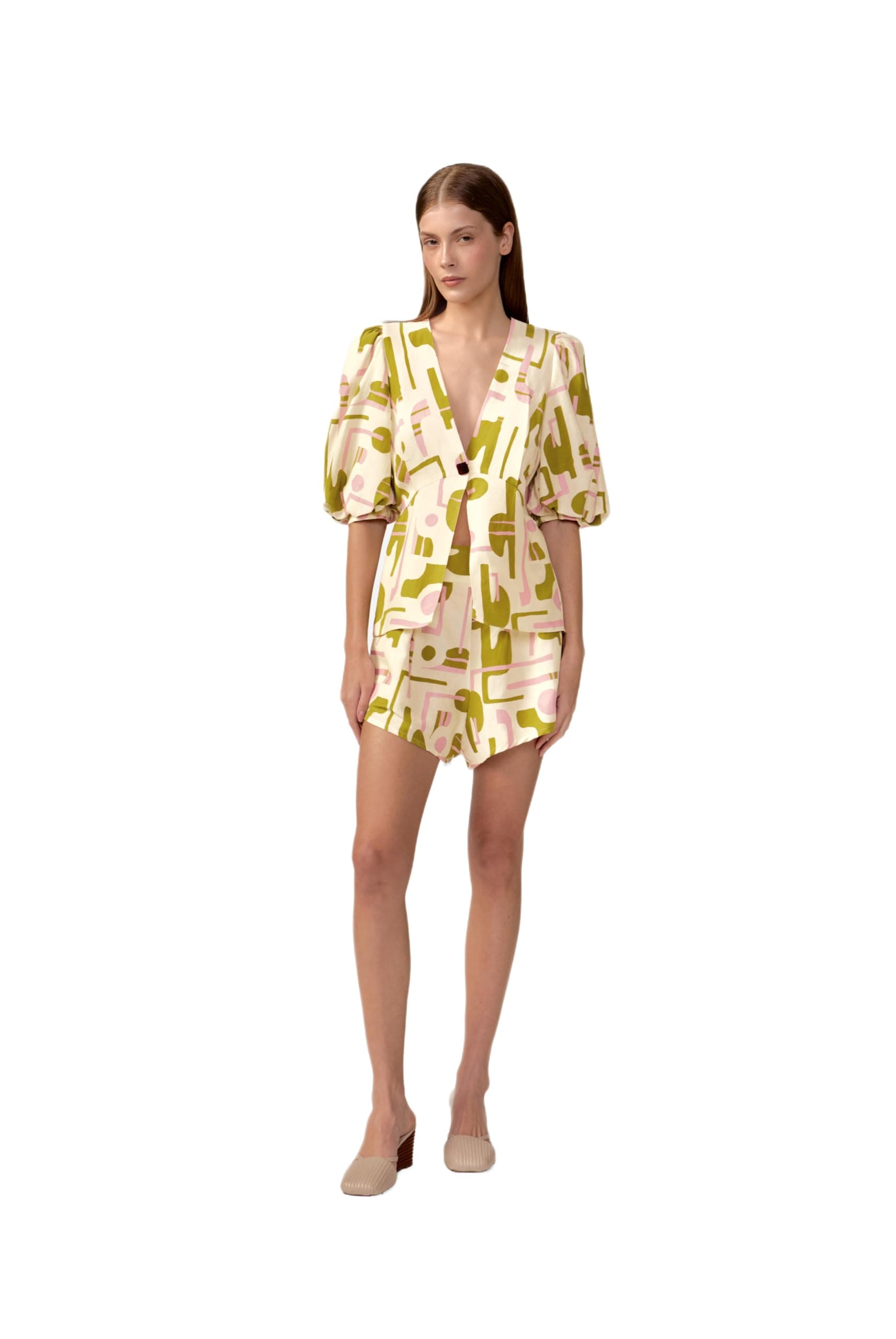 ADRIANA DEGREAS, Balearic Puff Sleeve Blouse, M, Unique, TickClip Clip verdict