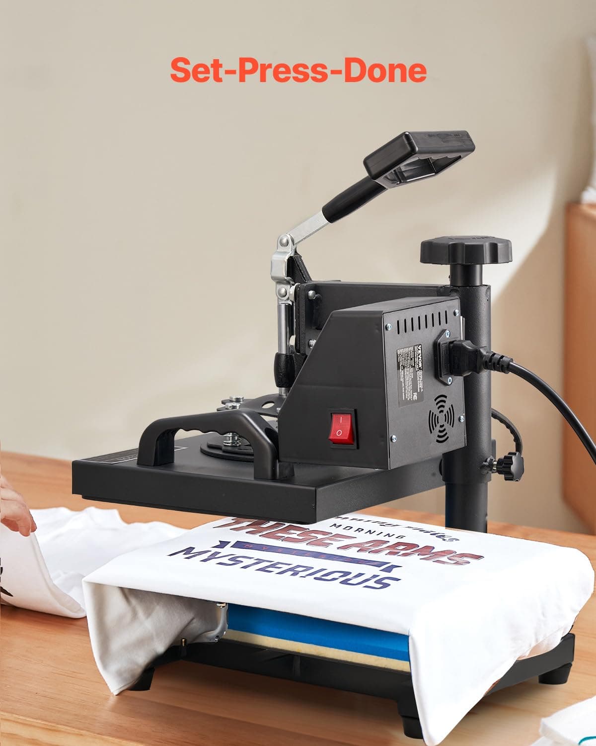 VEVOR Heat Press, 12x10in Heat Press Machine, Clamshell Sublimation Transfer Printer Fast Heat-up, Digital Precise Temperature Control, Vinyl Heat Press for T-Shirts Bags Garments Mats Puzzles, 650W, view 6