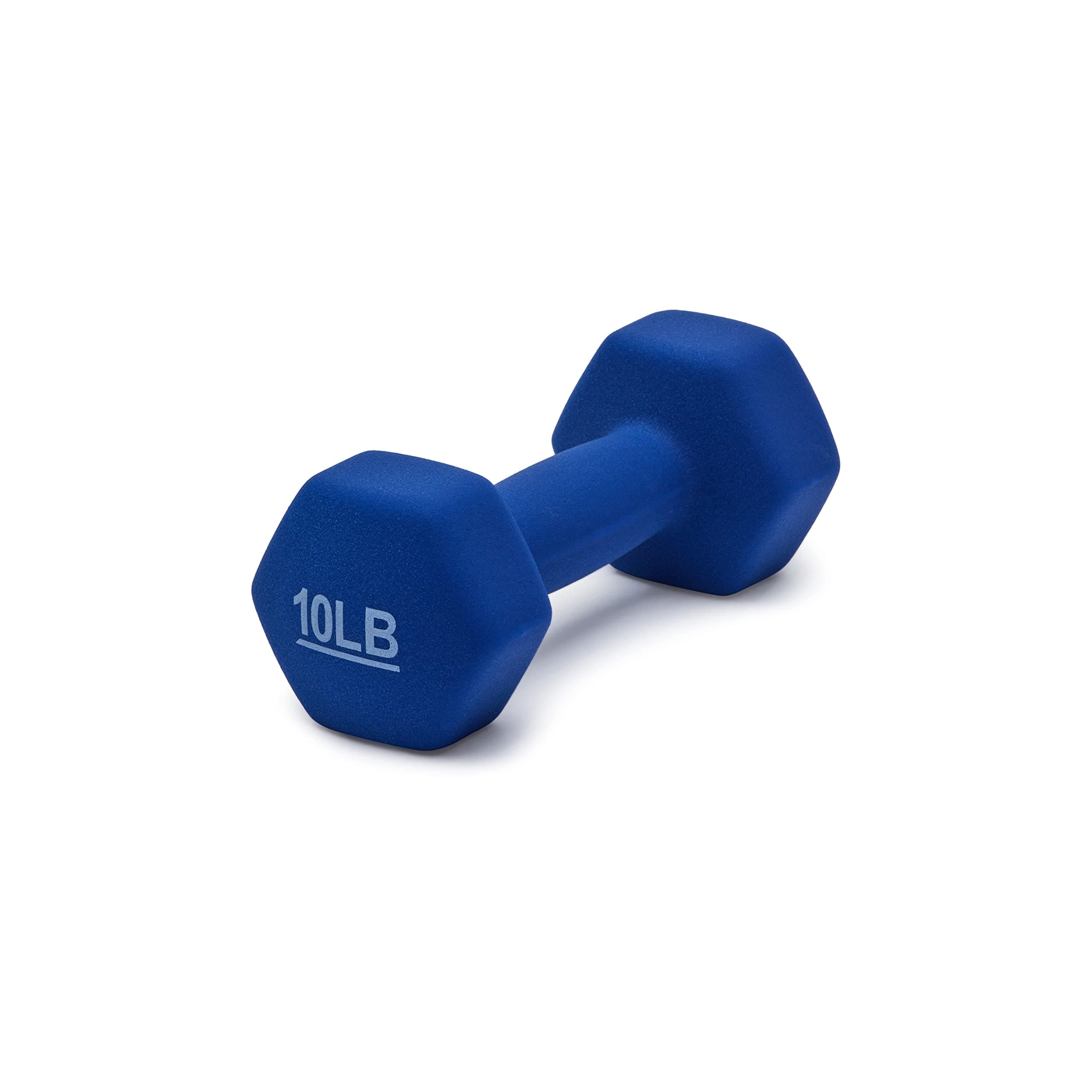 Amazon Basics Neoprene Dumbbell Hand Weights for Workout and Strength Training, Hexagon Shape, 10 Pound, Pair, Navy Blue, view 2