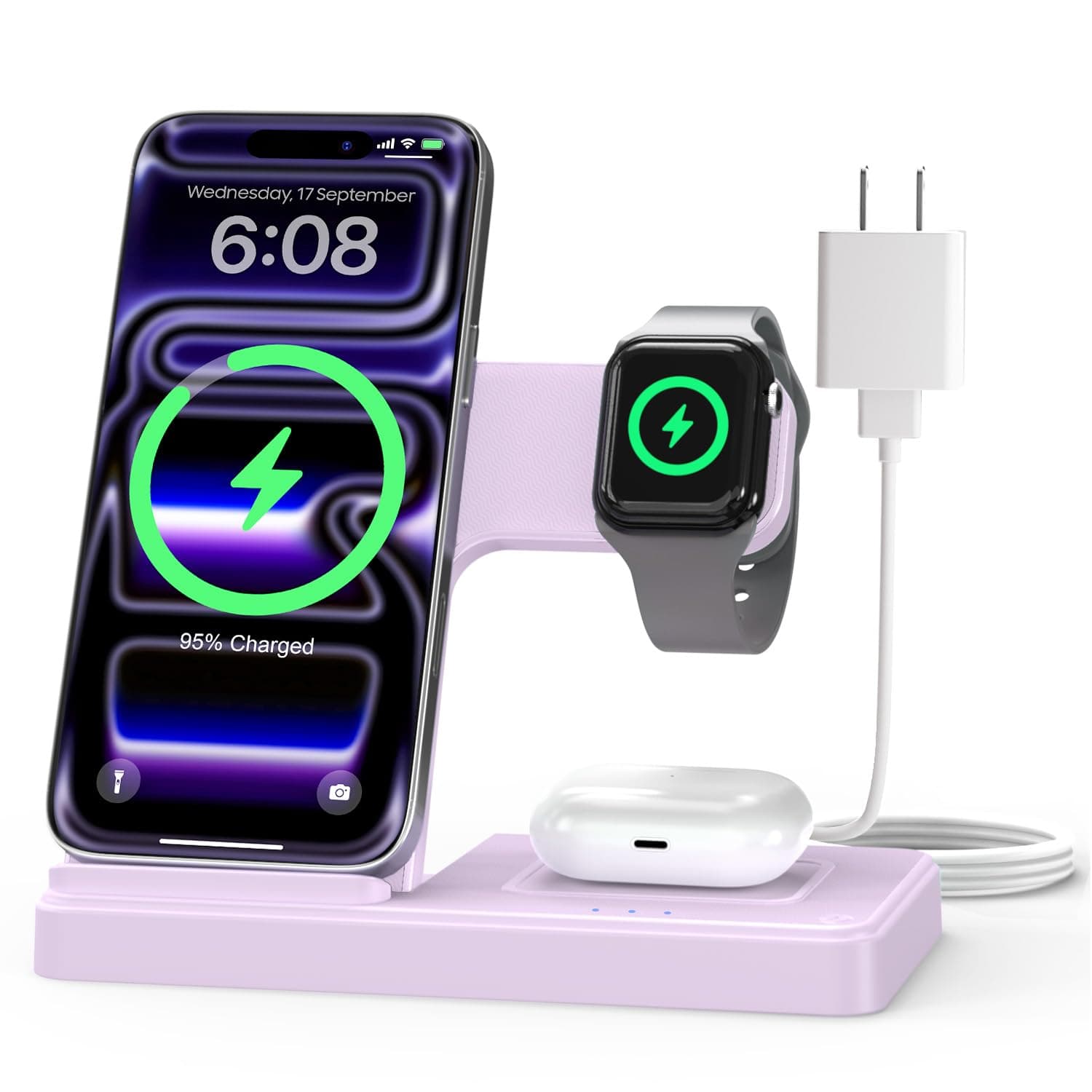 GETPALS Wireless Charger iPhone Charging Station for Apple Multiple Devices