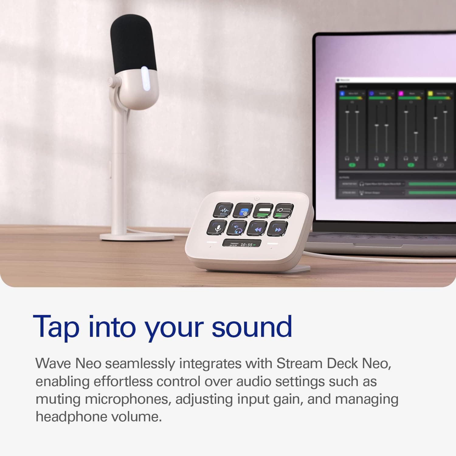 Elgato Wave Neo USB Condenser Microphone, Tap to Mute, view 7