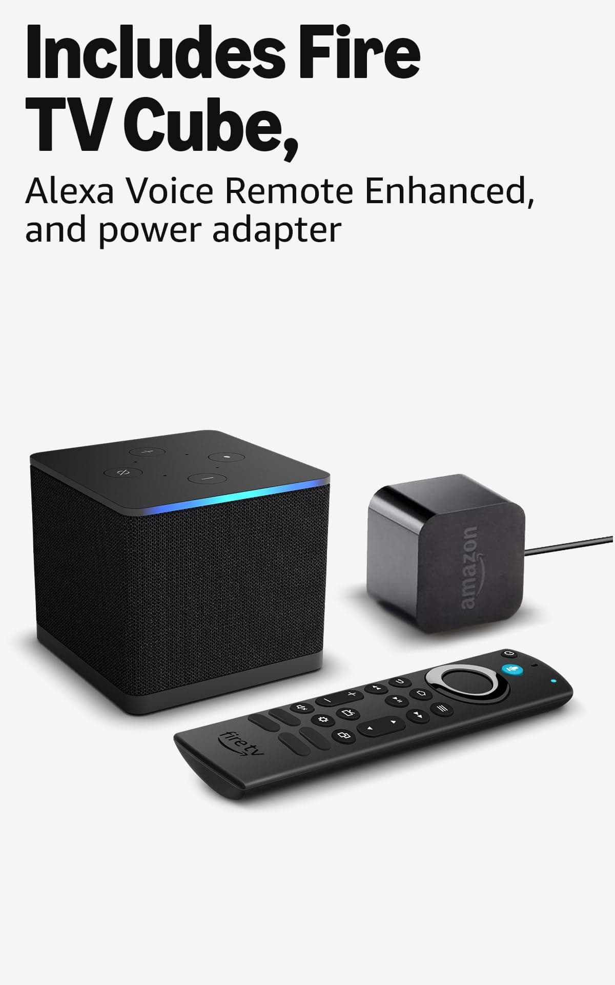Amazon Fire TV Cube, with AI-powered Fire TV Search, Hands-free streaming device, find shows faster with Alexa+, Wi-Fi 6E, 4K Ultra HD, view 7