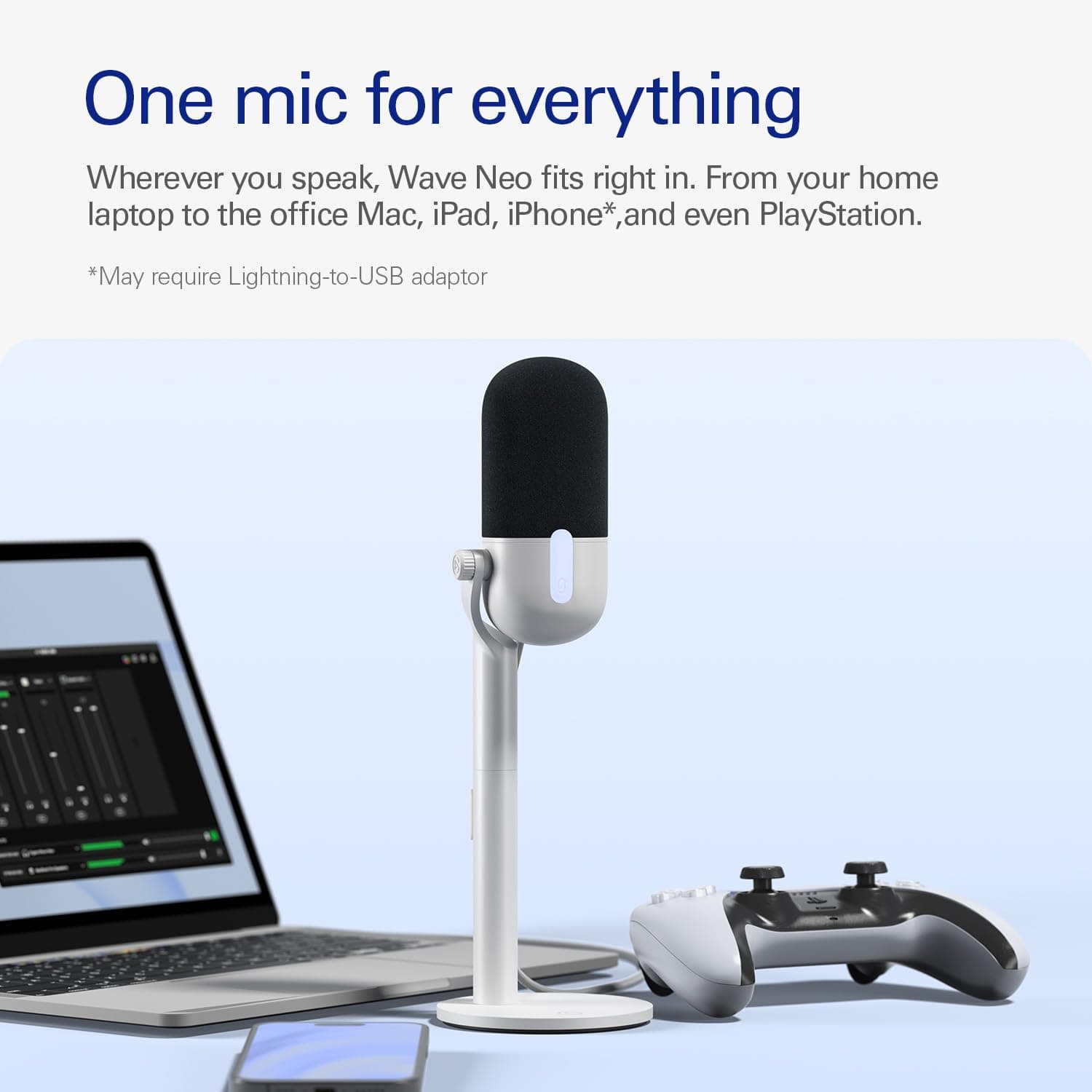 Elgato Wave Neo USB Condenser Microphone, Tap to Mute, view 4