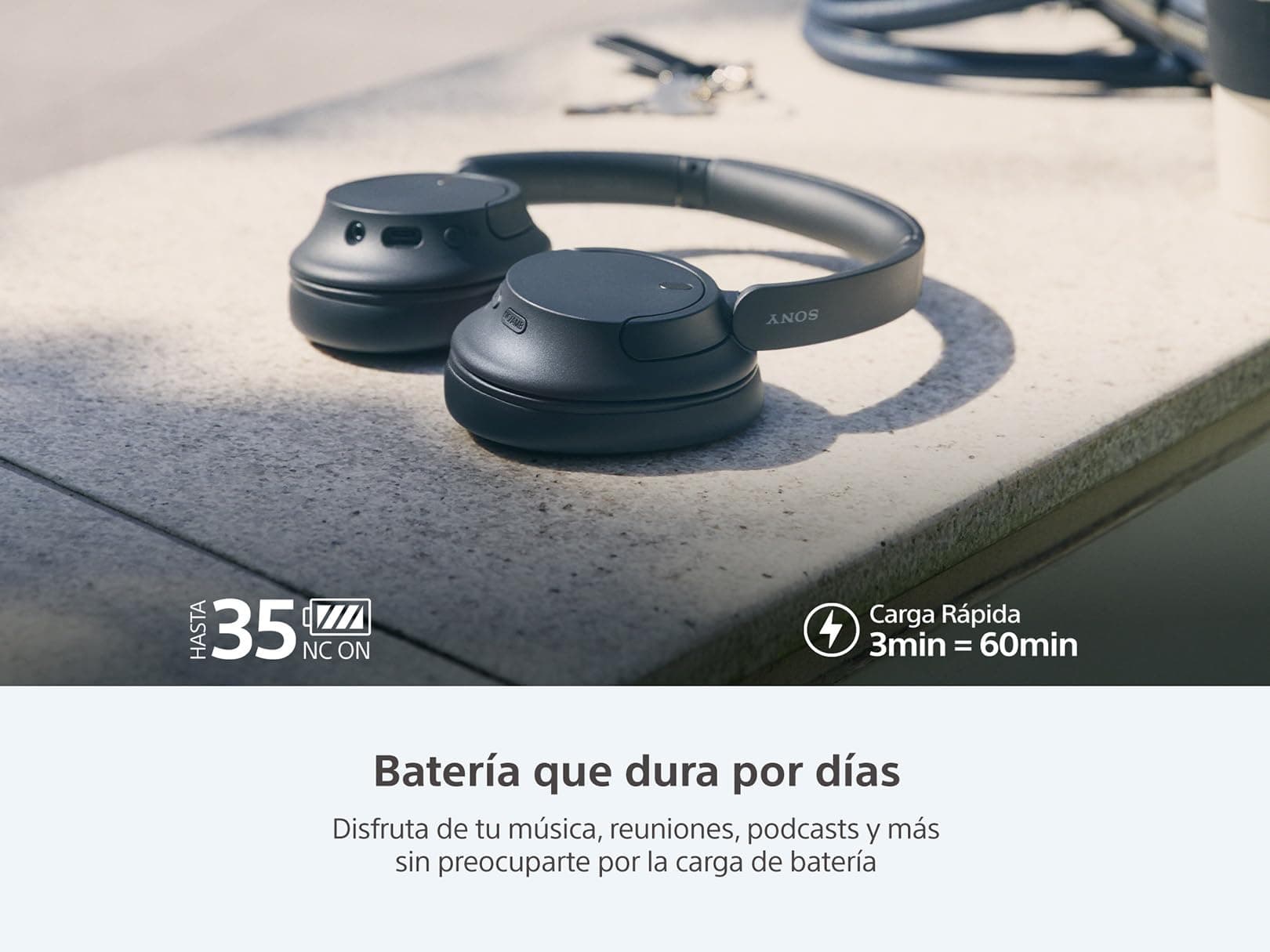 Sony WH-CH720N Noise Canceling Wireless Bluetooth Headphones - Built-in Microphone - up to 35 Hours Battery Life and Quick Charge - Blue, view 5