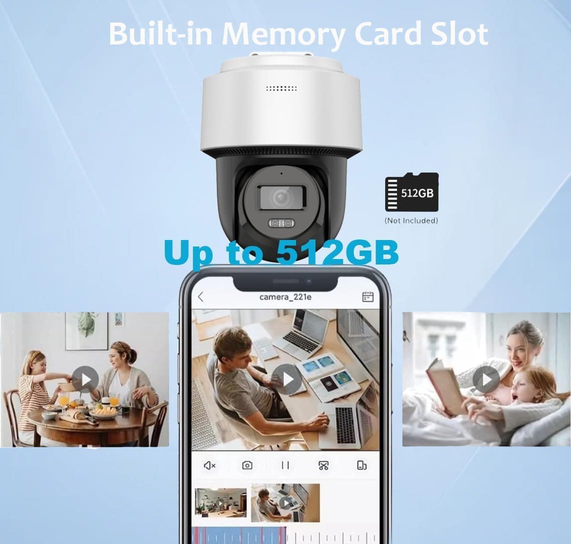 DS-2DE2C400MWG-E 4MP Mini PT POE Outdoor Camera, 2.8MM Wide Lens, H.265+, Smart Hybrid-light, Support Human Detection and Auto-tracking, Built-in Microphone, Speaker, Card Slot(Up to 512 GB), IP66, view 5