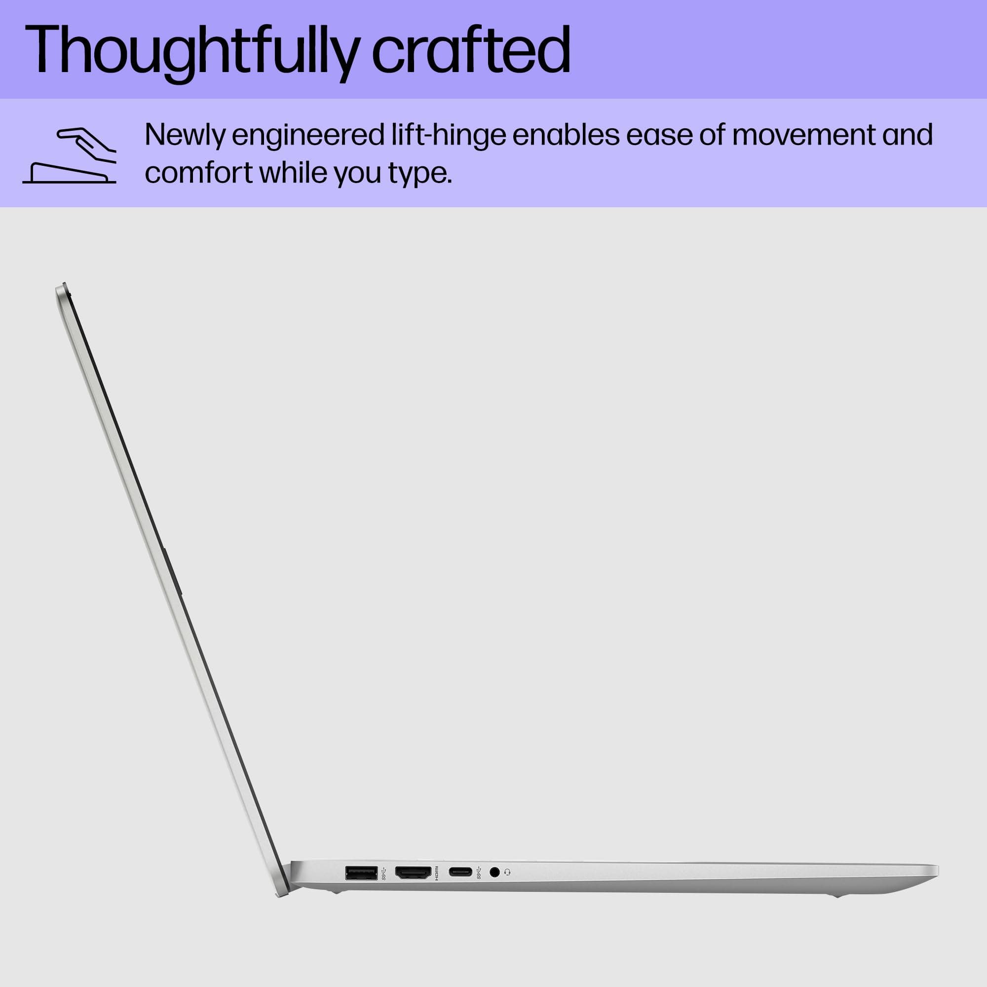 HP 17.3 inch Laptop, FHD Display, Intel Core i5-1334U, 16 GB RAM, 512 GB SSD, Intel Iris Xe Graphics, Windows 11 Home, Natural Silver, 17-cn3399nr, view 3
