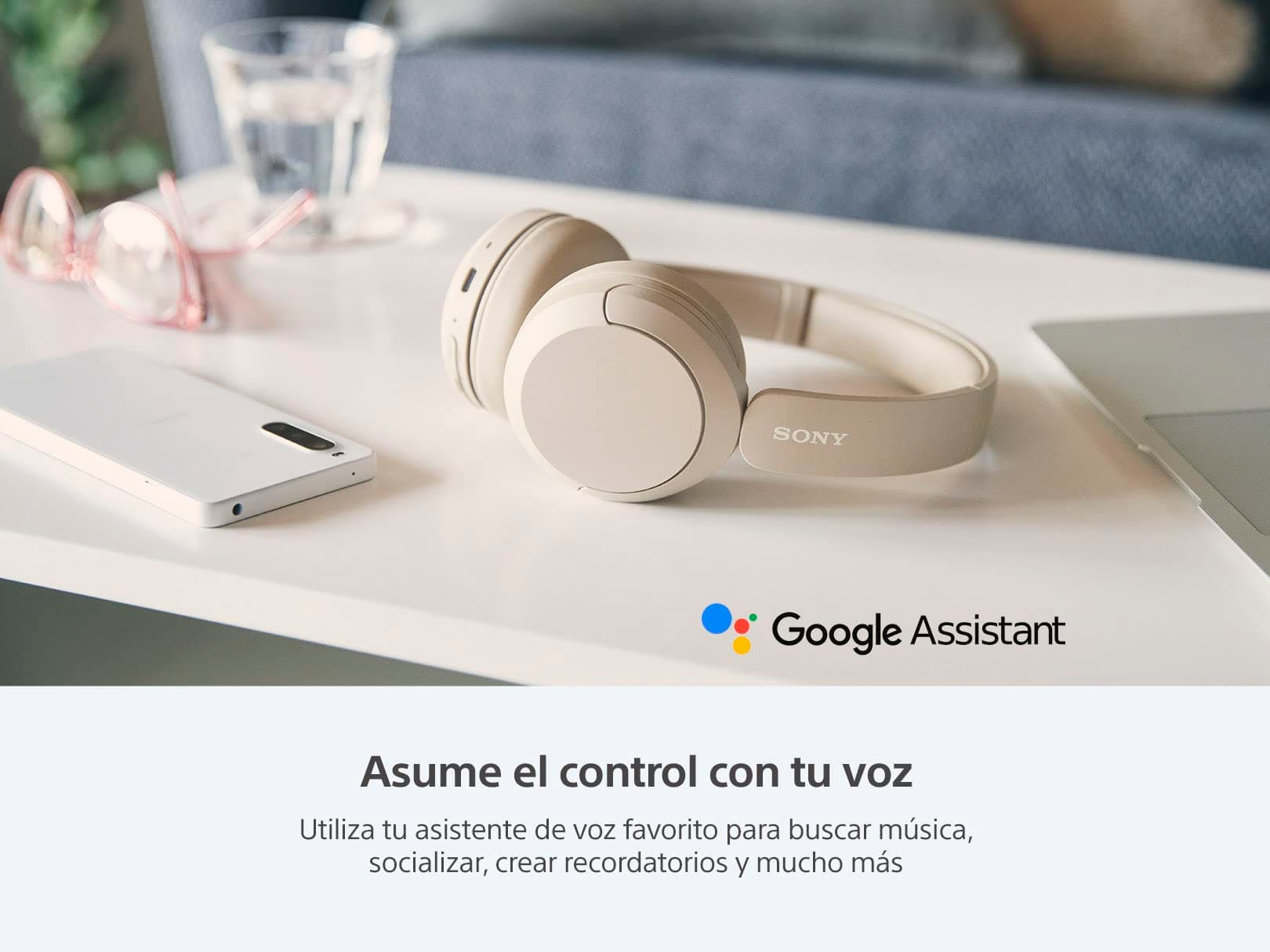 Sony WH-CH520 Wireless Bluetooth On-Ear Headphones with Microphone, Up to 50 Hours Battery Life with Quick Charge Function, Includes USB-C Charging Cable - White - International Version (No Warranty), view 8