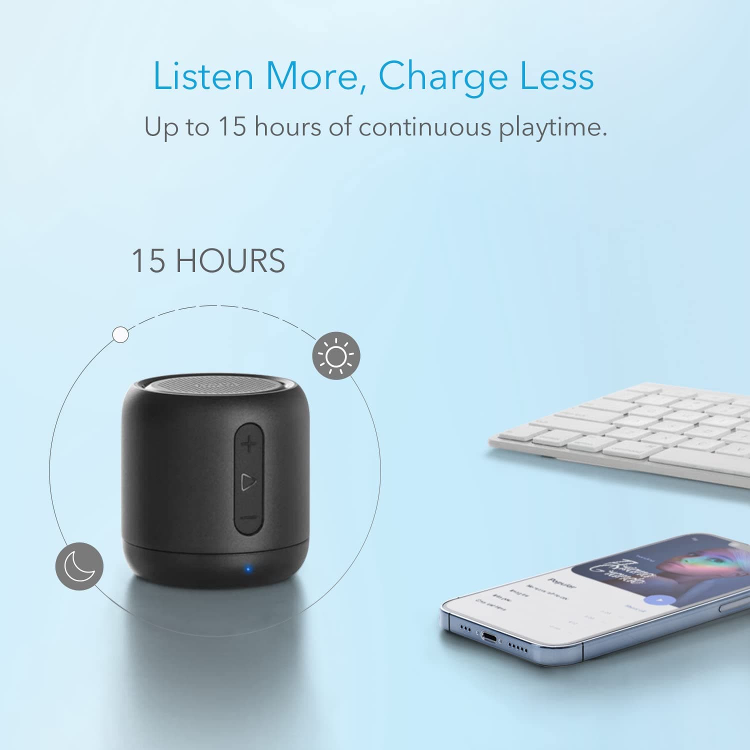 Soundcore Anker Mini, Super-Portable Bluetooth Speaker with FM Radio, 15H, view 3