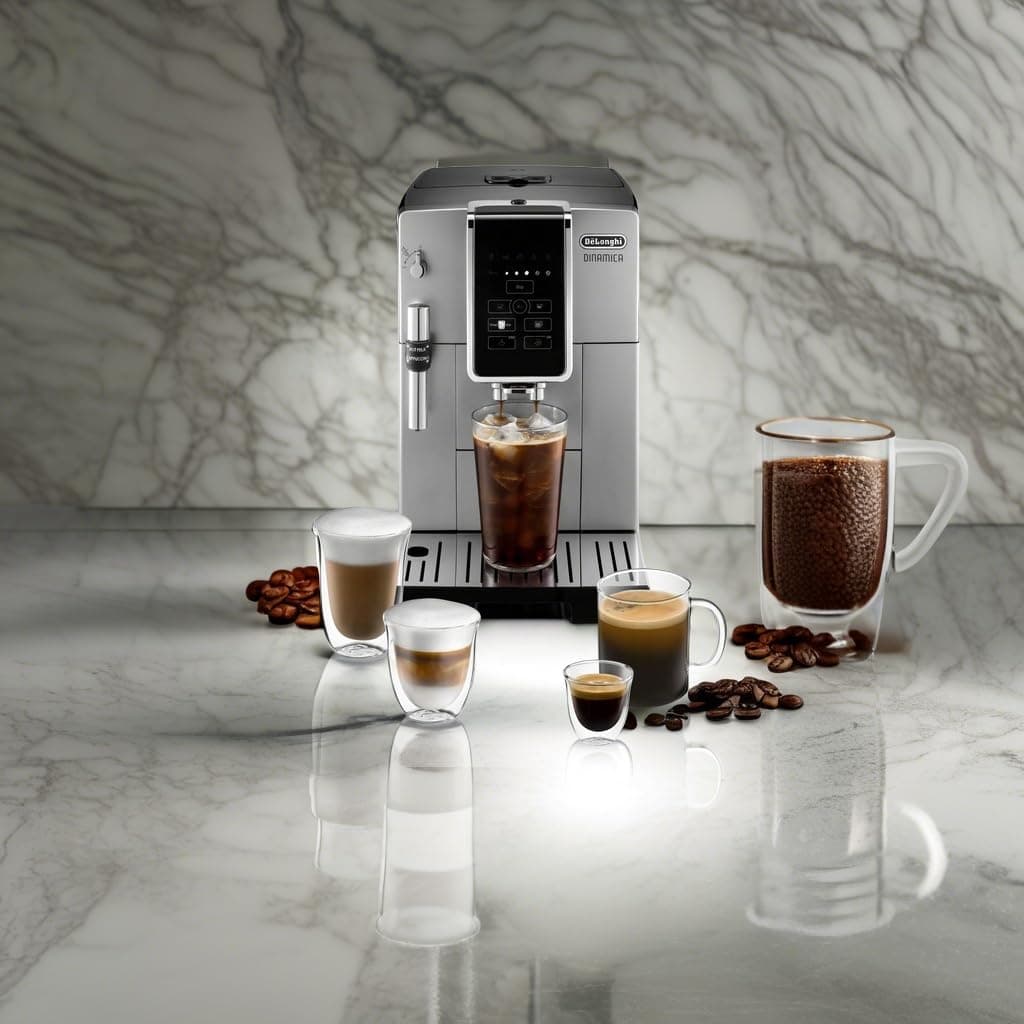 De'Longhi America Dinamica Fully Automatic Coffee and Espresso Machine with Premium Adjustable Frother, Stainless Steel, ECAM35025SB, view 5