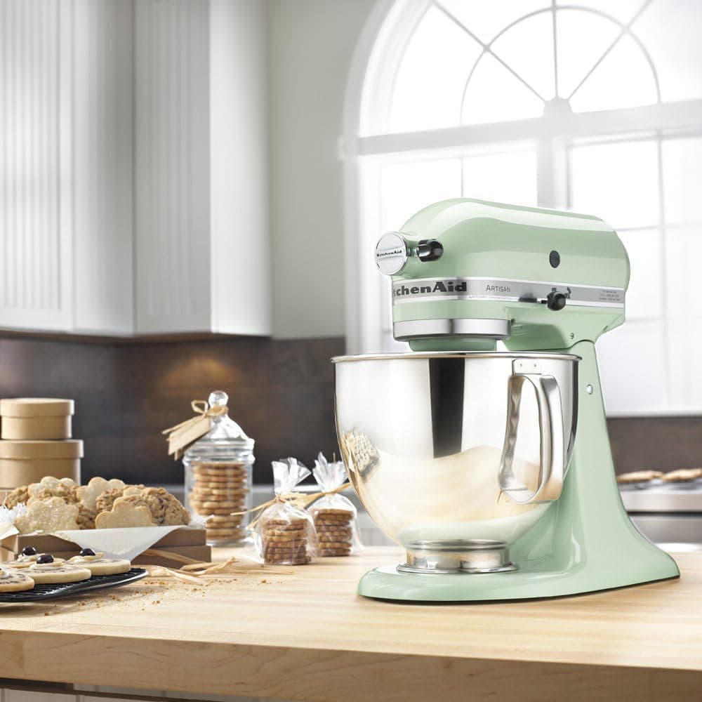KitchenAid Artisan Series 5 Quart Tilt Head Stand Mixer with Pouring Shield KSM150PS, Pistachio Bundle with Deco Essentials Exclusive CPS 1 Year Extended Protection Pack, view 4