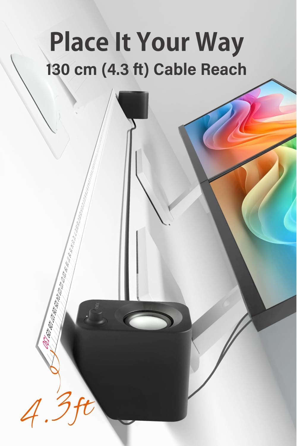FUNLOGY Speaker - 14W Stereo PC Speakers, USB Powered, Compact Size with 30° Tilt Design, Volume Dial Control, for Desktop, Laptop, Monitor, Gaming Consoles, Black, view 7