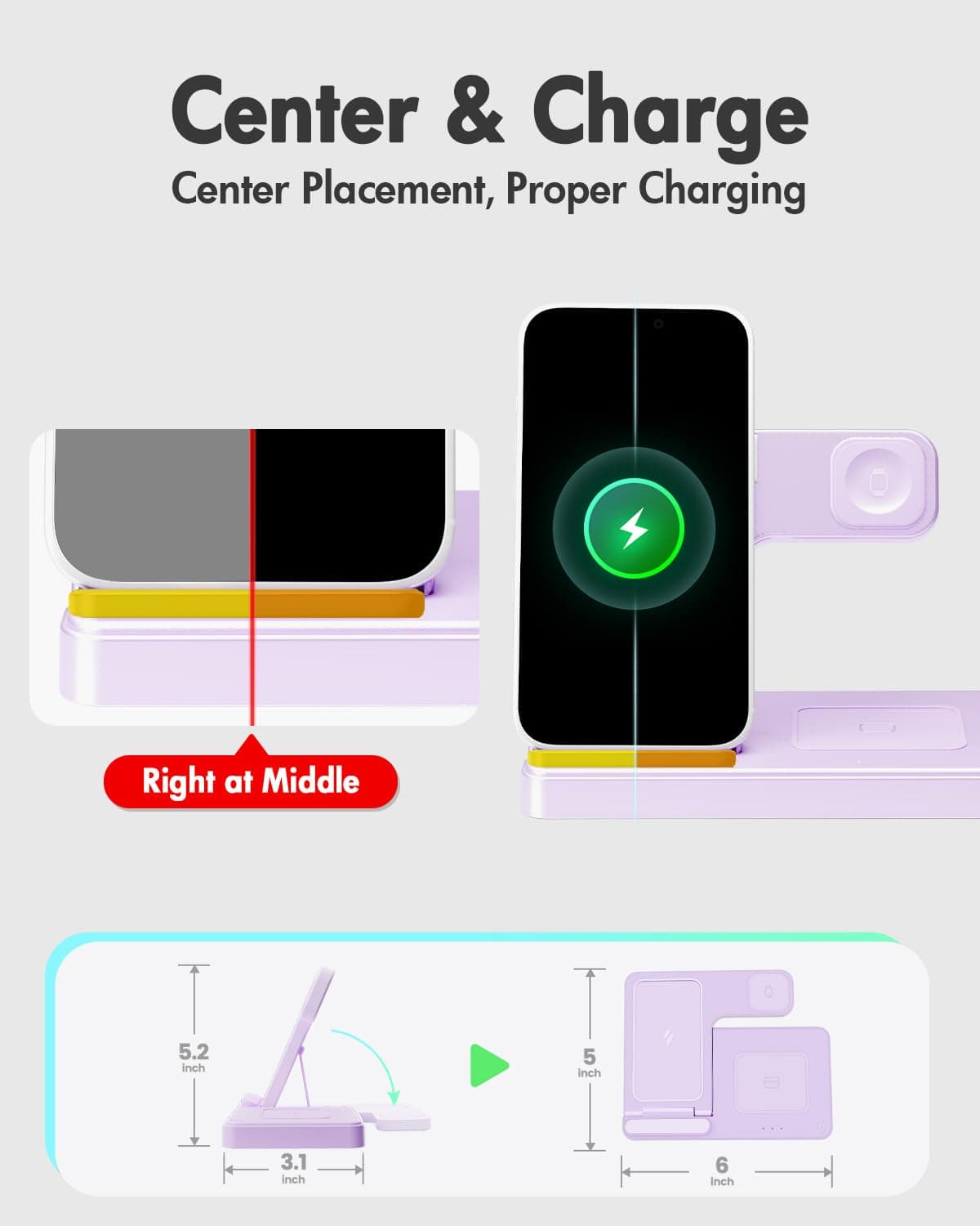 GETPALS Wireless Charger iPhone Charging Station for Apple Multiple Devices, view 7