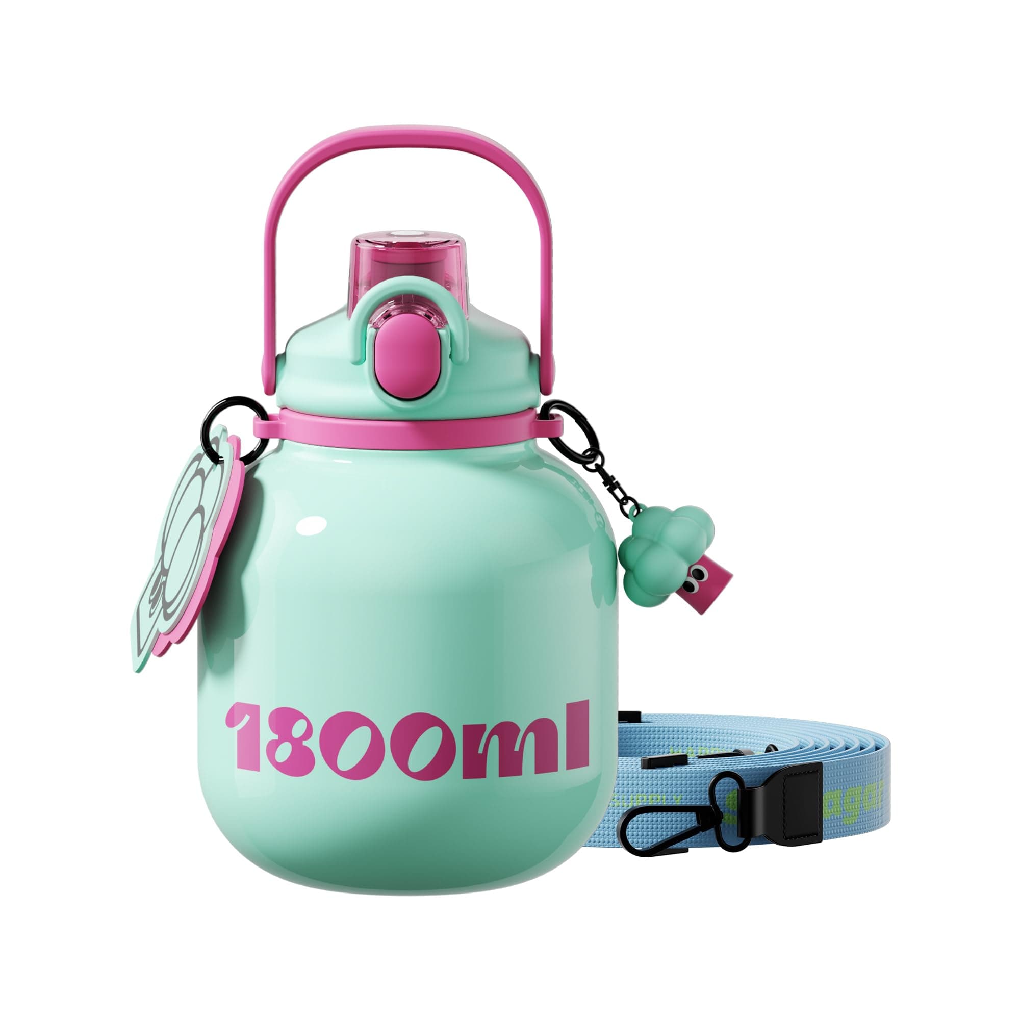 Sidagar 60 oz Gallon Insulated Water Bottle with Straw Lid, Green