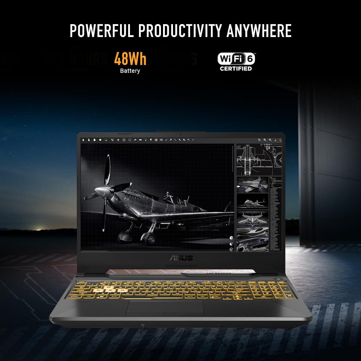 ASUS TUF Gaming A15 Gaming Laptop, 15.6” FHD 16:9 144Hz Display, AMD Ryzen™ 5 7535HS Processor, NVIDIA® GeForce RTX™ 3050, 16GB DDR5, 512GB PCIe® Gen 4.0 SSD, Wi-Fi 6, Windows 11 Home, FA506NC-DS53, view 5
