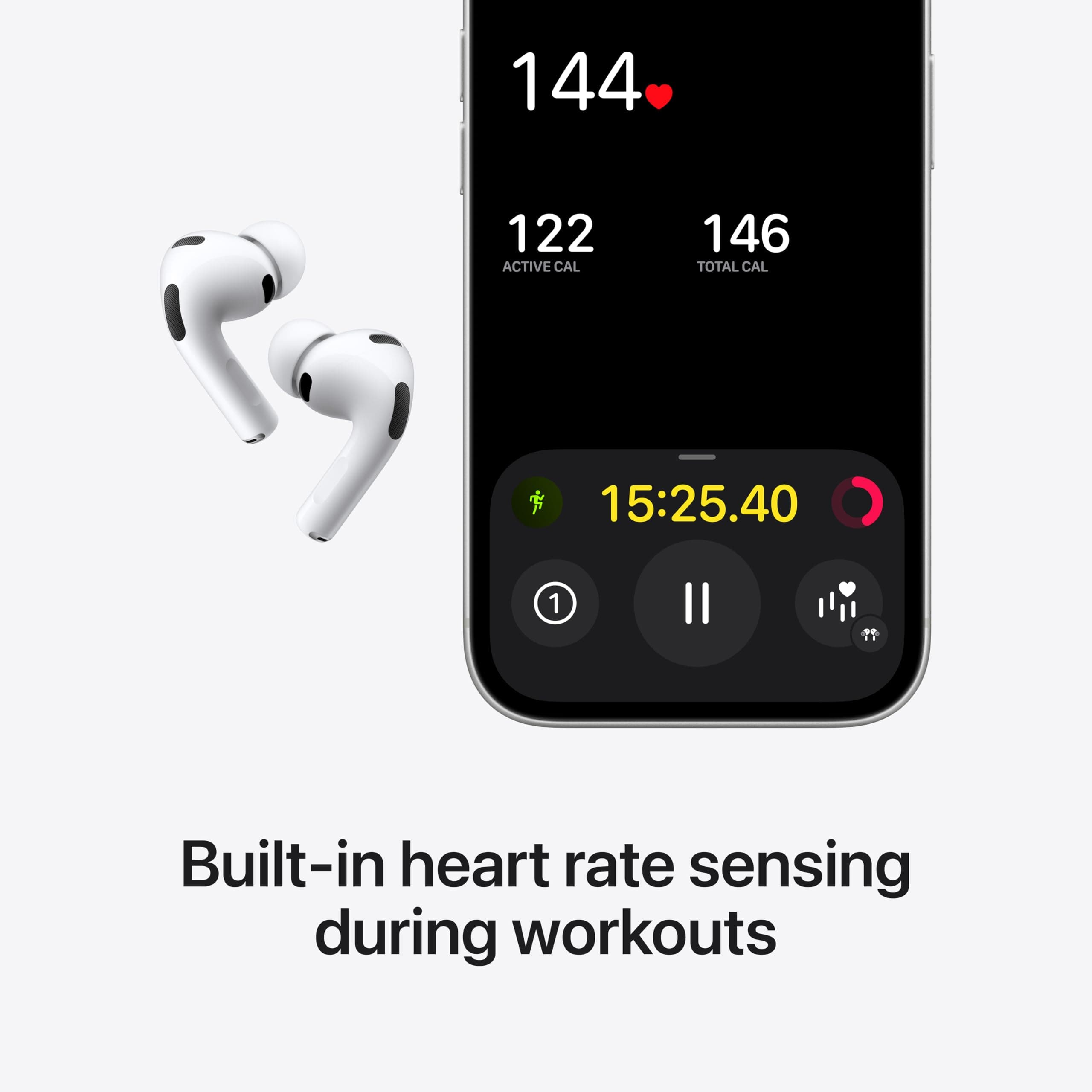 Apple AirPods Pro 3 Wireless Earbuds, Active Noise Cancellation, Live Translation, Heart Rate Sensing, Hearing Aid Feature, Bluetooth Headphones, Spatial Audio, High-Fidelity Sound, USB-C Charging, view 3