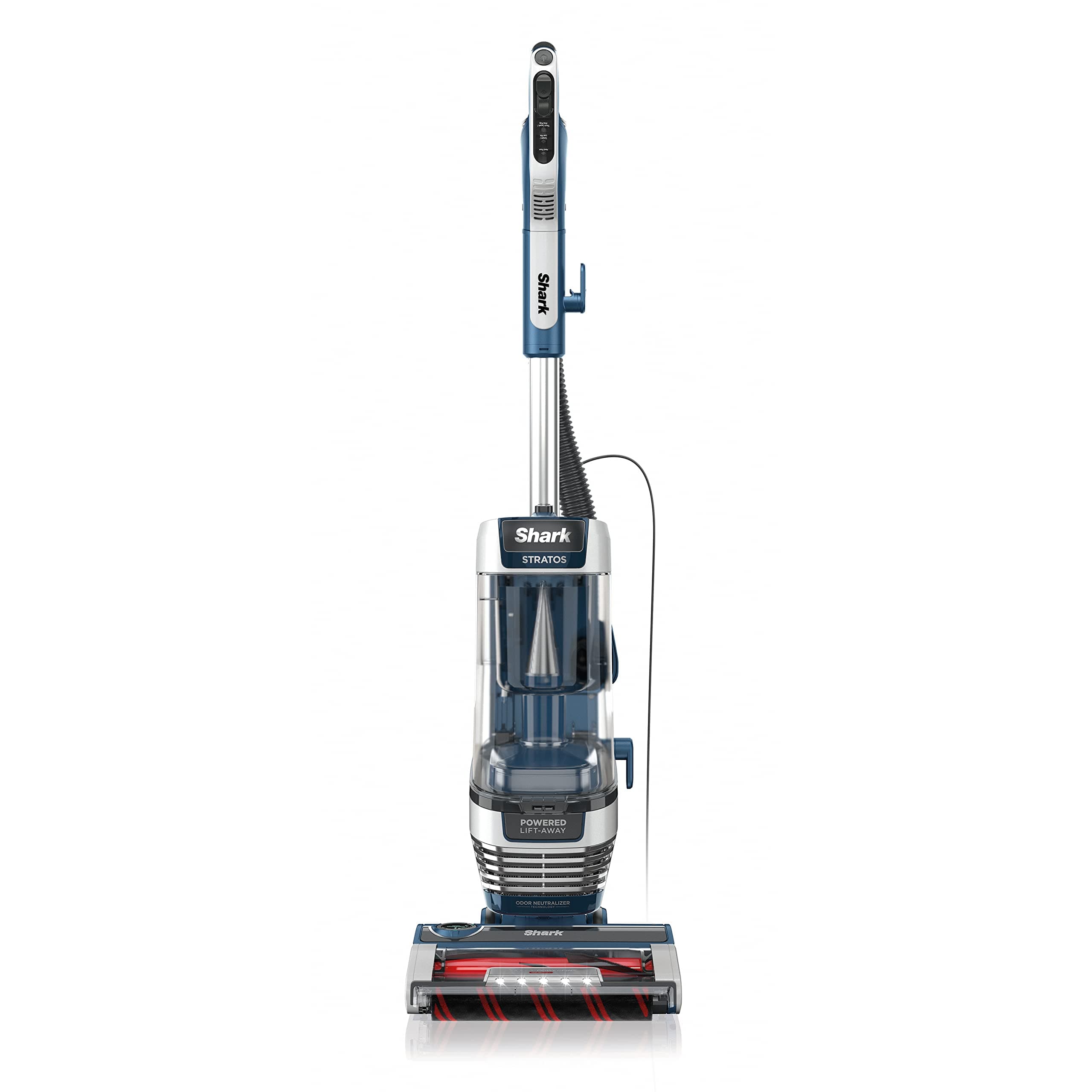 Shark AZ3002 Stratos Upright Vacuum with DuoClean PowerFins, HairPro, Powered Lift-Away, Self-Cleaning Brushroll, & Odor Neutralizer Technology, Navy (Renewed)