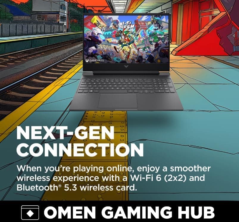 HP Victus 15 Gaming Laptop 15.6" FHD IPS 144Hz (AMD FreeSync Premium) AMD 6-core Ryzen 5 7535HS 16GB RAM 512GB SSD Radeon RX 6550M (>RTX3050) Backlit USB-C Fast Charging Win11 ICP Hub, view 8