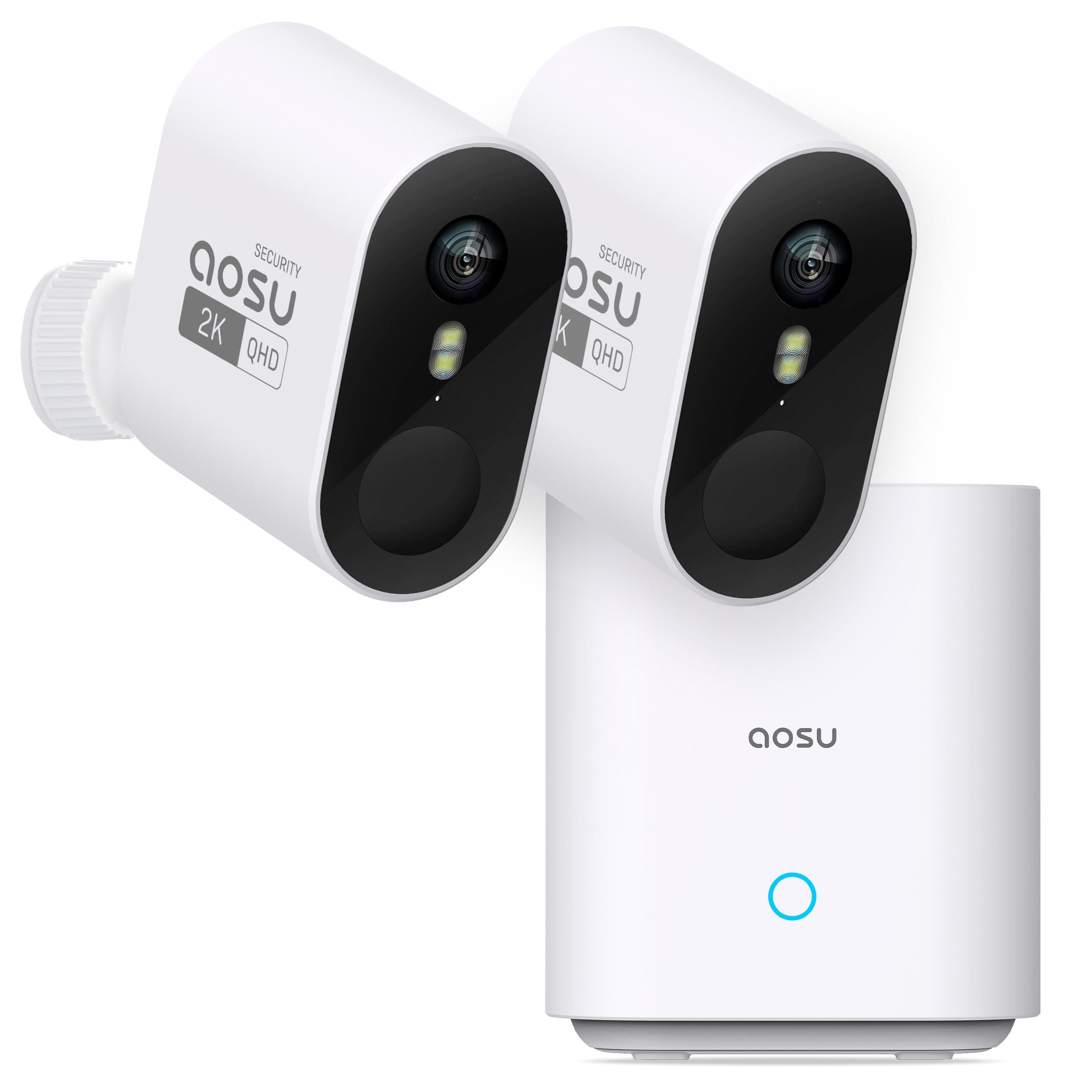 aosu 2K QHD Battery Security Cameras Wireless Outdoor System, 2-Cam-Kit