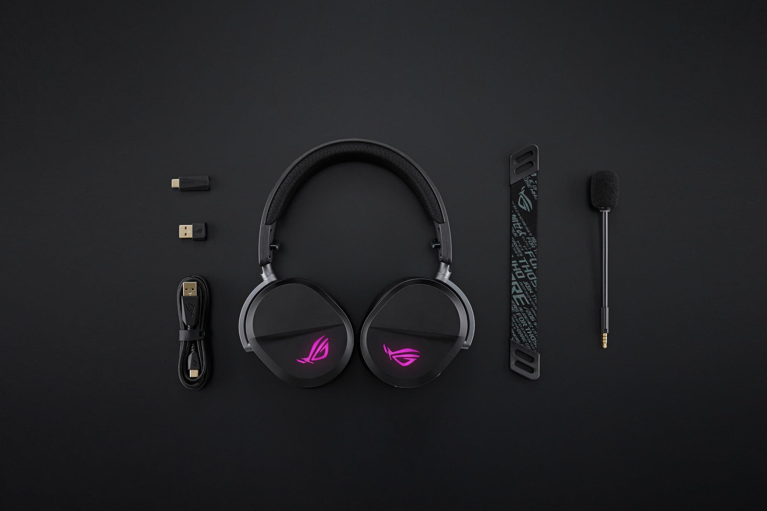 ASUS ROG Pelta Wireless Gaming Headset with Detachable Mic – Tri-Mode (BT, 2.4GHz, USB-C) 50mm Titanium-Plated Drivers, 70Hr Battery, Ergonomic, Lightweight, for PC, PS5, PS4, Switch, Mobile - Black, view 9