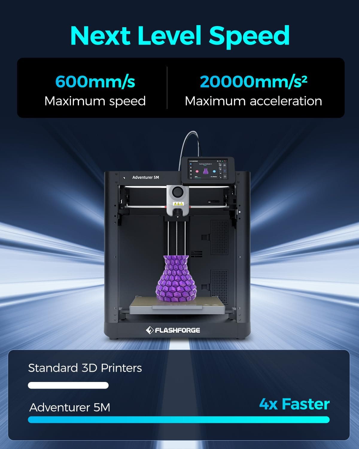 FLASHFORGE Impresora 3D Adventurer 3C Totale recinto FDM máquina, nivelación Libre extraíble placa de construcción calentada y boquilla desmontable, pantalla táctil, volume 150 x 150 x 150 mm, view 3